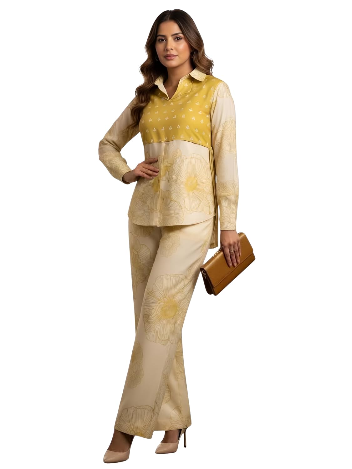 Leriya Fashion Co Ord Set for Women Stylish | 3 Piece Kurti Set for Women | Dress for Woman | Printed Co-Ord Set with Coll...