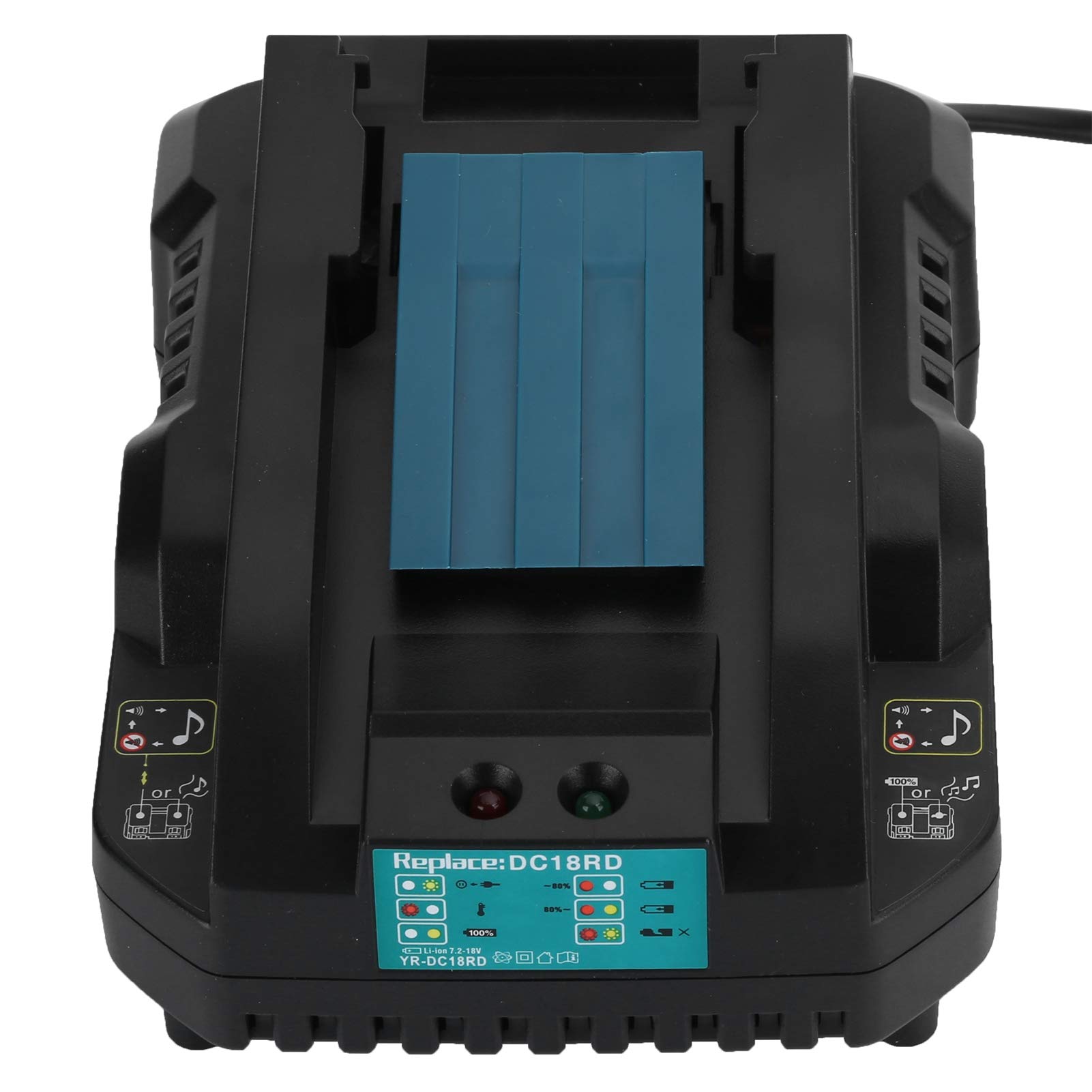 Cargador de batería de litio práctico Carga inteligente de doble pulso para herramientas eléctricas Makita DC18RC 14,4 V 18 V(1#)