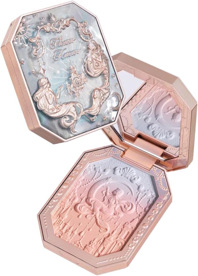 Flower Knows Moonlight Mermaid Series Embossed Pattern Gradient Blush Palette 5g (02 Moonlight Dawn)