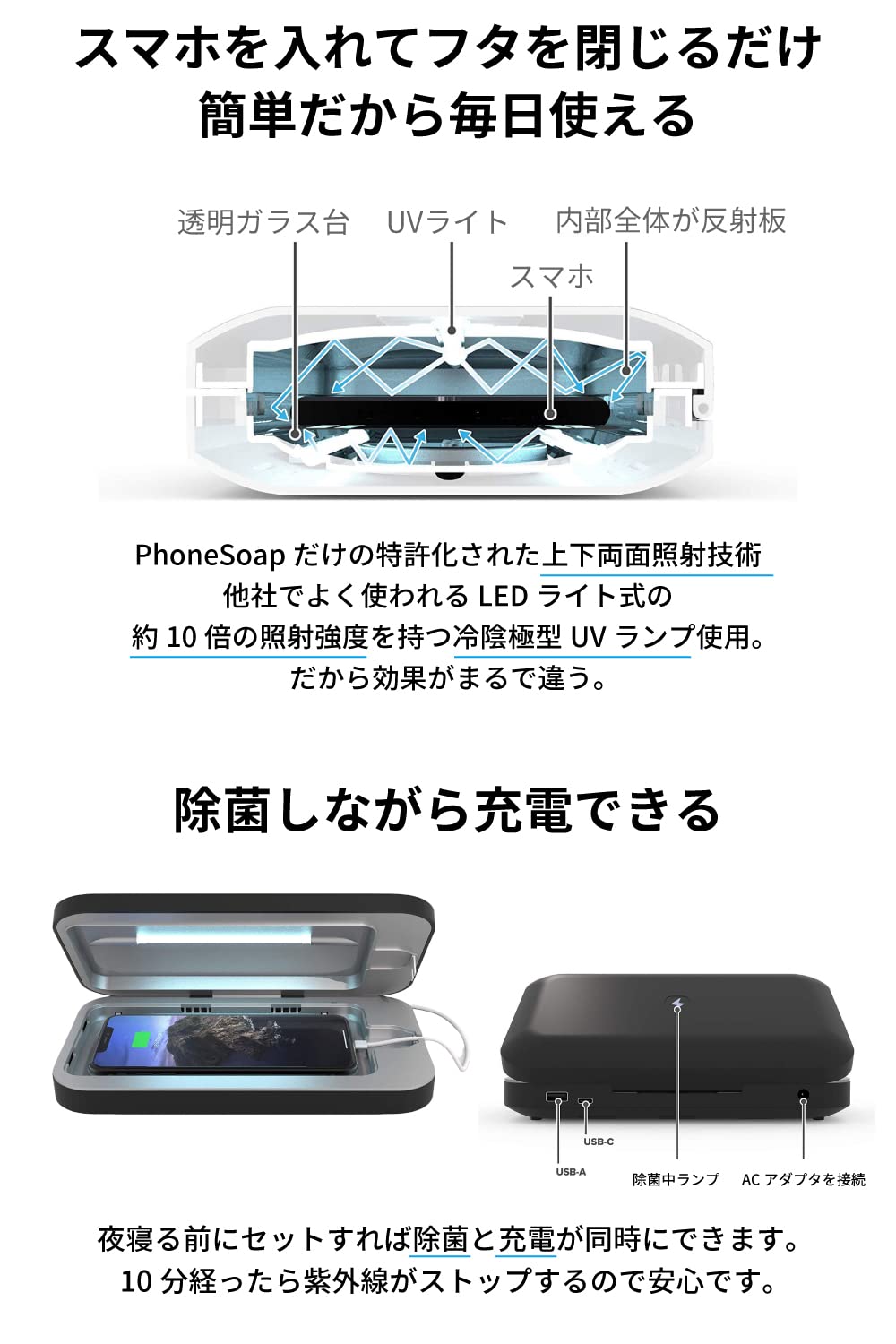 早い者勝ち！phonesoap Amazon.co.jp: 【販売台数200万台突破】 PhoneSoap (フォン