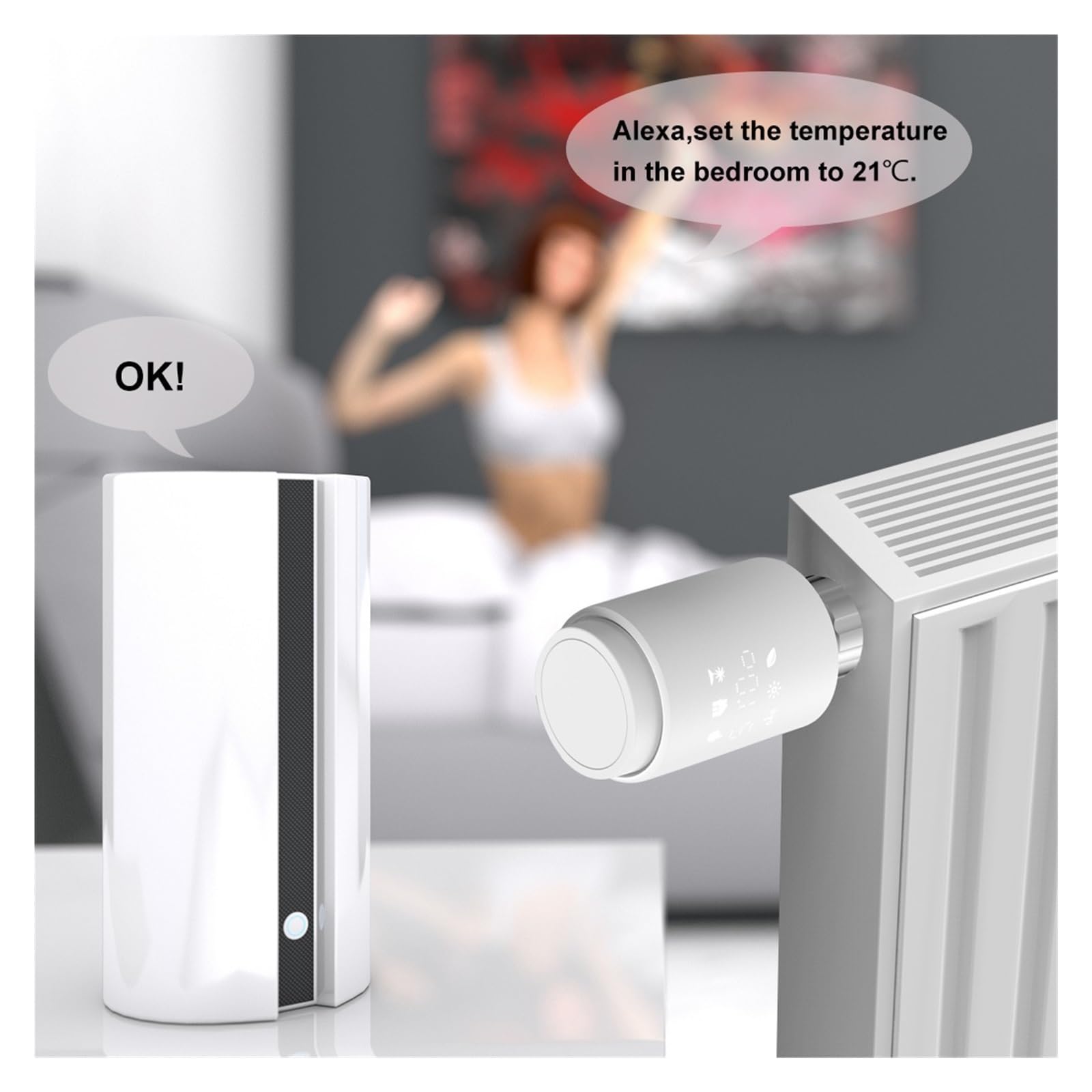 Inteligentny Siłownik Zaworu Termostatycznego Grzejnikowego Bluetooth TRV Programowalny Regulator Temperatury Tuya OszczęDza Energię I Koszty Ogrzewania(3PCS-TRV)