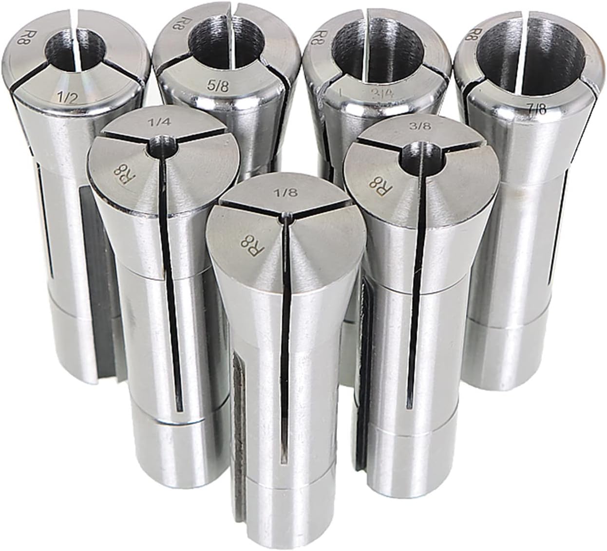 Steel Collet 1/32-1 Inch R8 Collet Kit for Milling Machine 29 Pieces