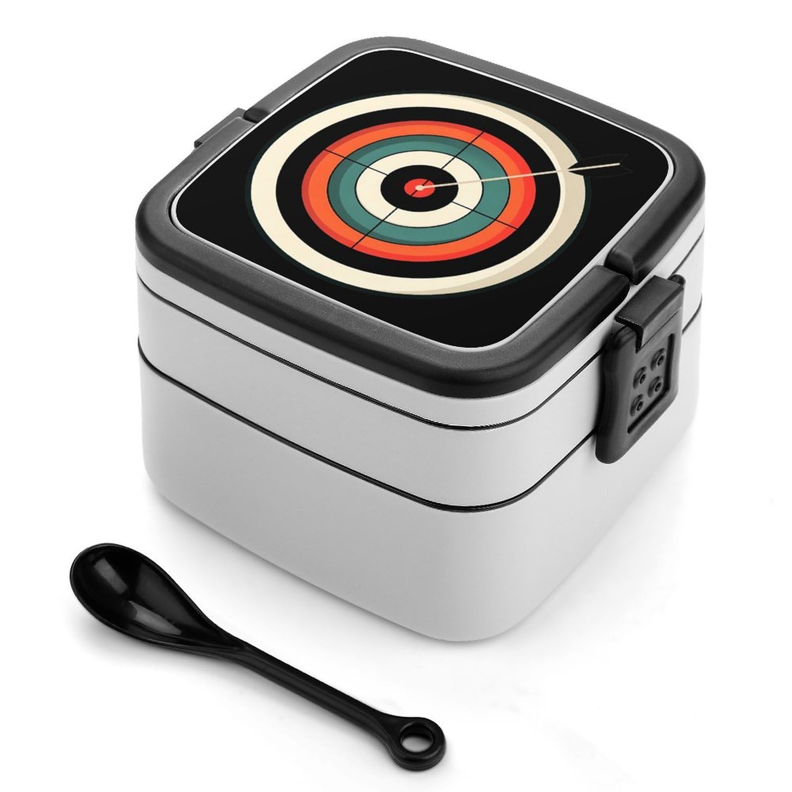 CGSBNGHA Bullseyes Target Bulls Eyes Bento Lunch Box 2 Layer Lunchbox Food Container for Adults Office