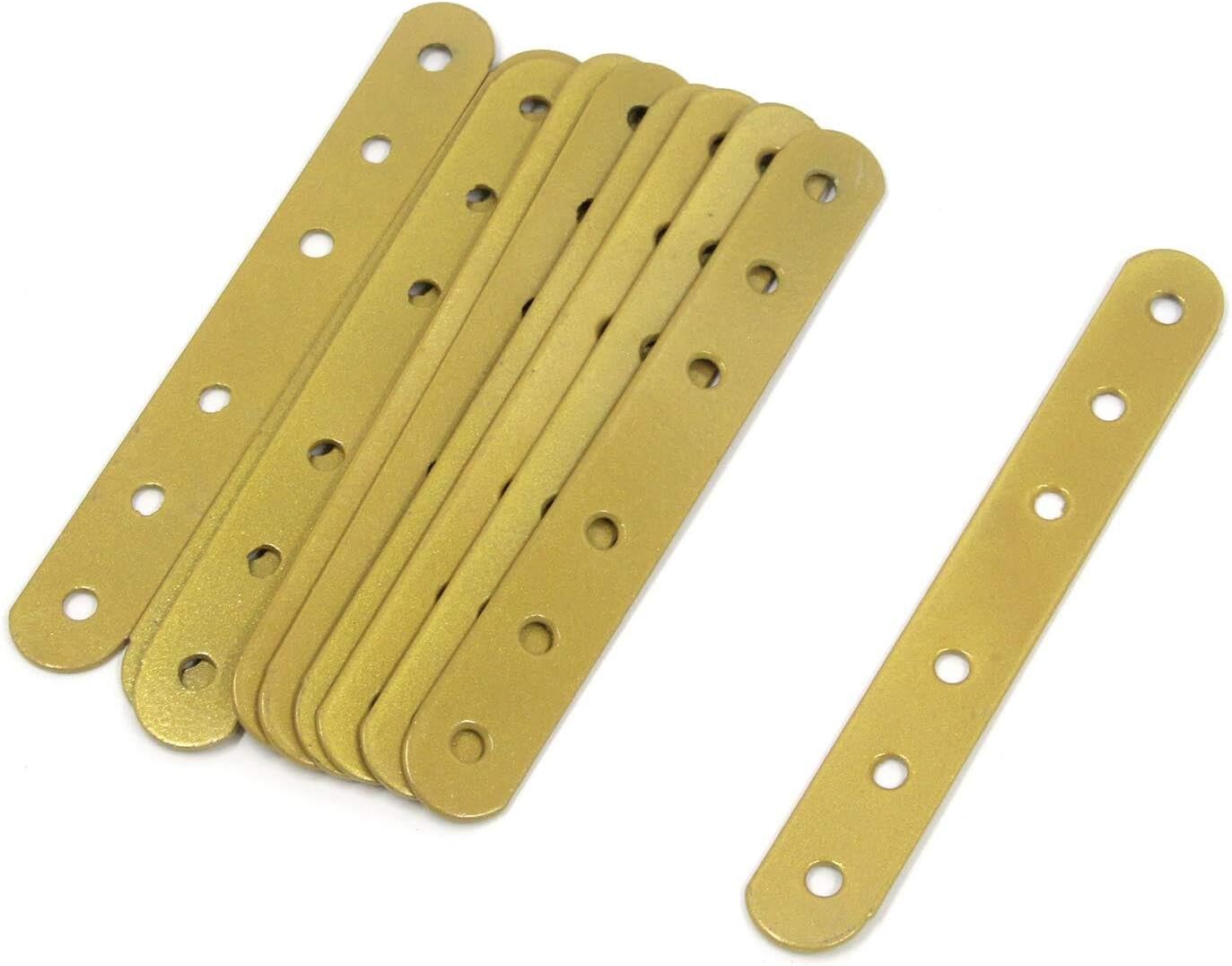 10-Pack Gold MLK s Heavy Joining Plates with Screws 5.31"x0.71"