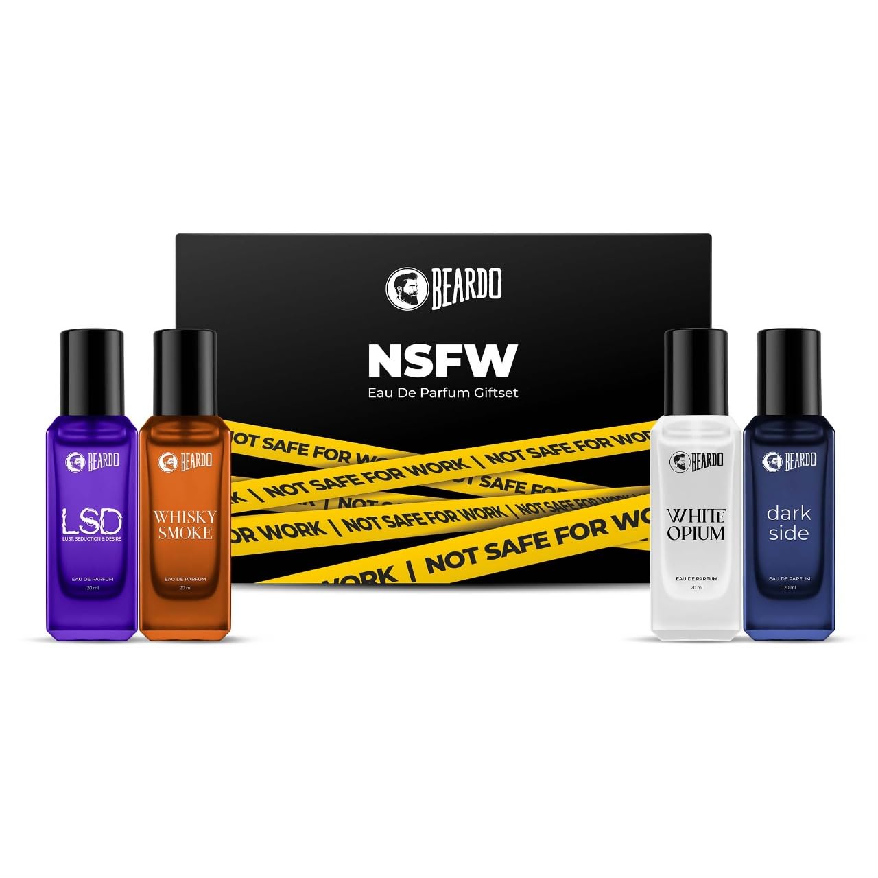 BEARDO NSFW Perfume Giftset For Men | Strong | Long Lasting | Fresh Fragrance Scent Eau de Parfum| Premium Gift For Man | 20ml X 4