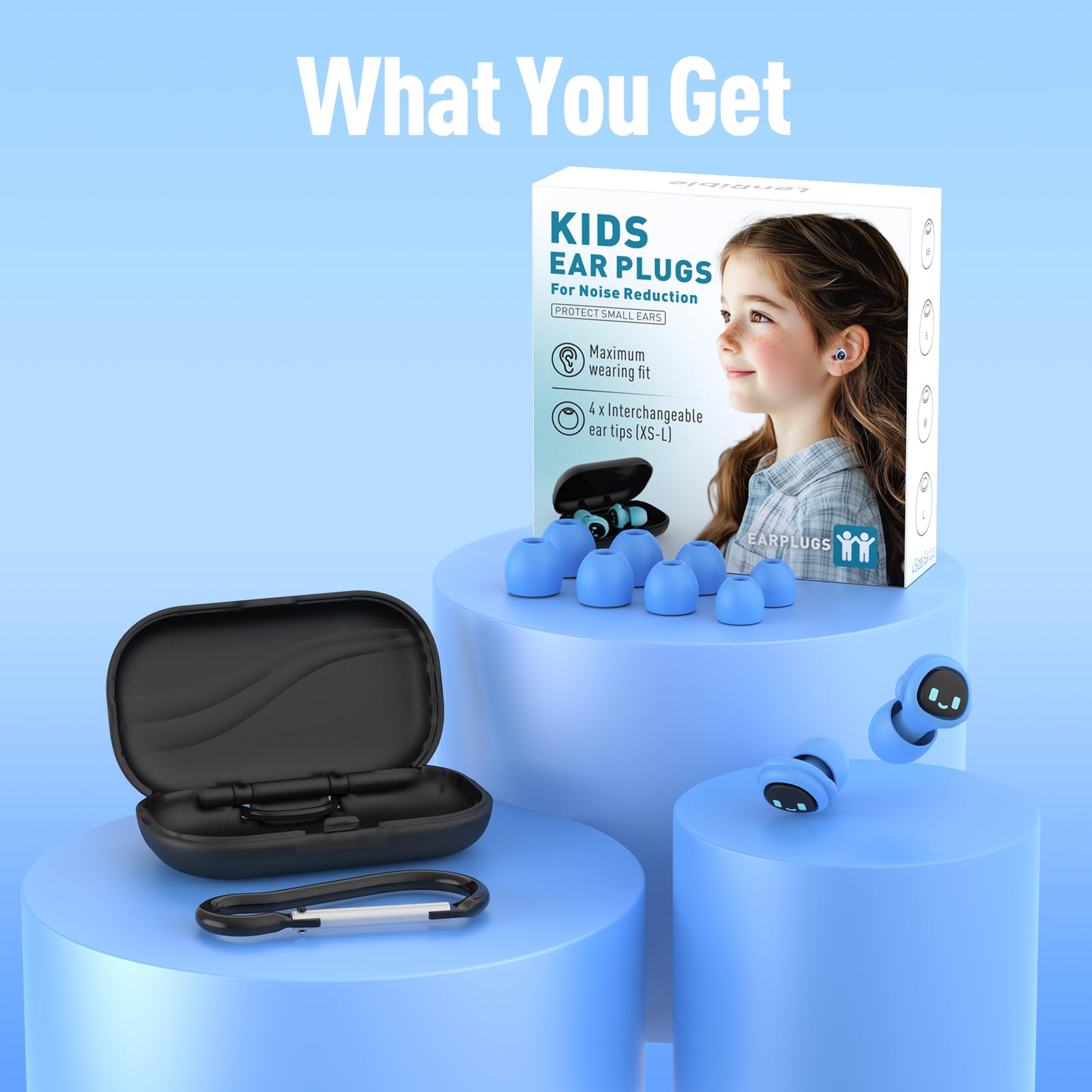 Bouchons d'oreilles pour enfants de 5 à 12 ans, 27 dB, réduction du bruit, bouchons d'oreilles extra petits pour enfants pour la sensibilité au bruit, la socialisation, le sommeil, la concentration, 4