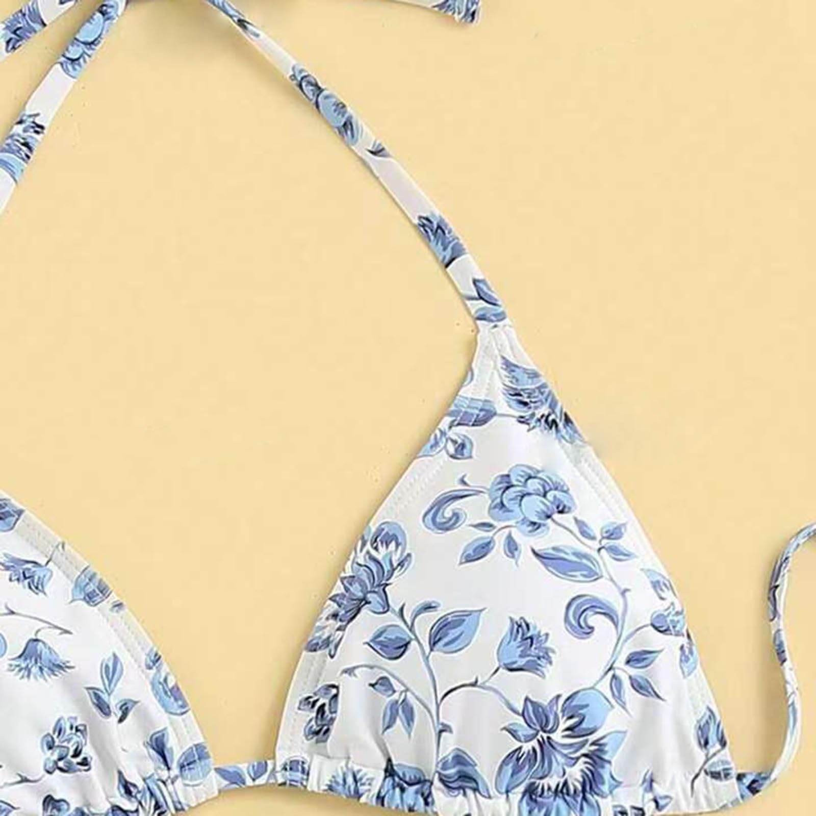 Traje de baño tankini para mujer, conjunto de bikini de 2 piezas con cubierta de delantal de encaje, traje de baño para playa, piscina, verano, elegante, cómodo, azul, XL