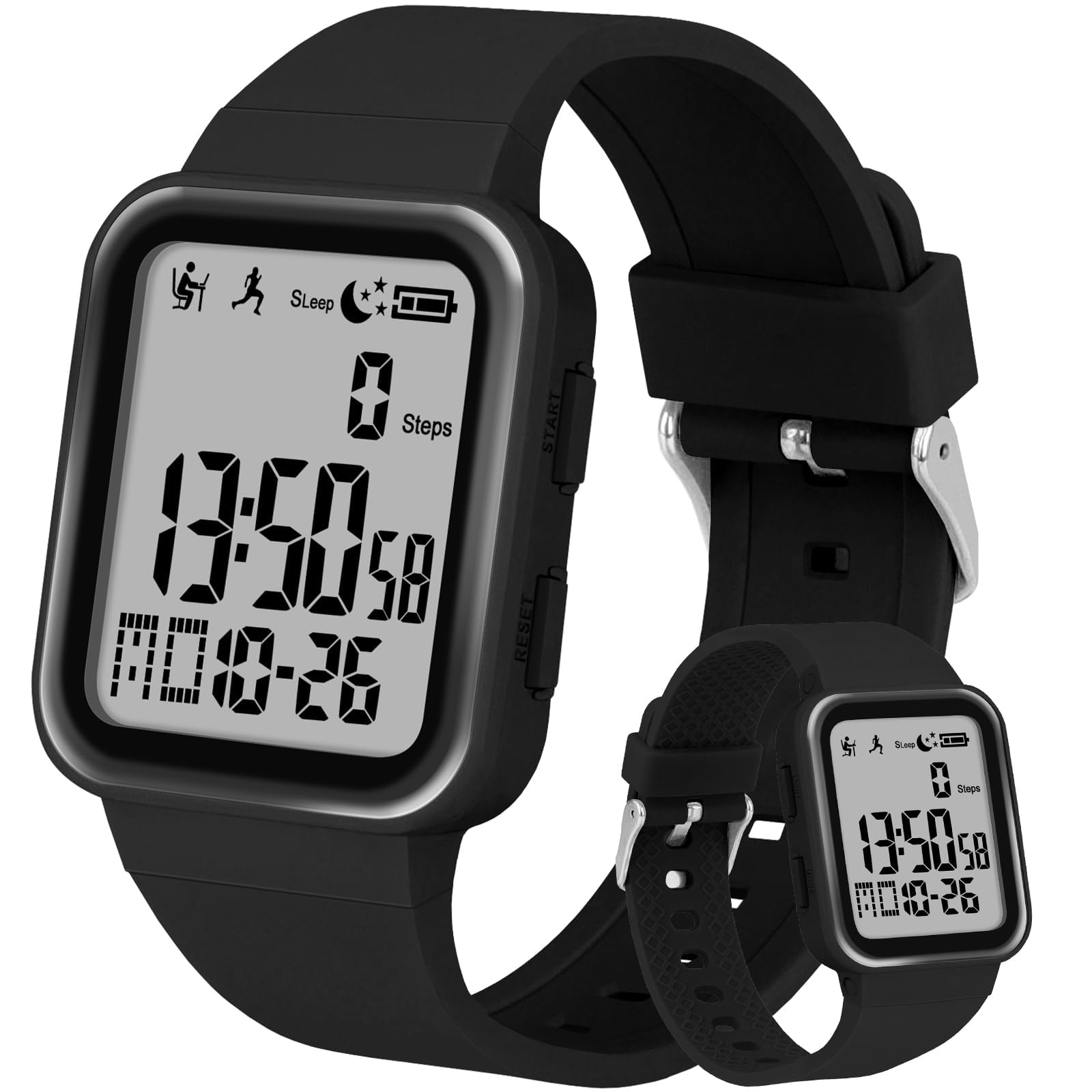 Digital Watch for Mens Womens, Fitness Tracker with EL Backlight No App/Phone Required, Sport Watch with Step Counter Pedometer Timer Vibration Alarm Clock, Sleep Monitor, Calorie, Distance-image-25