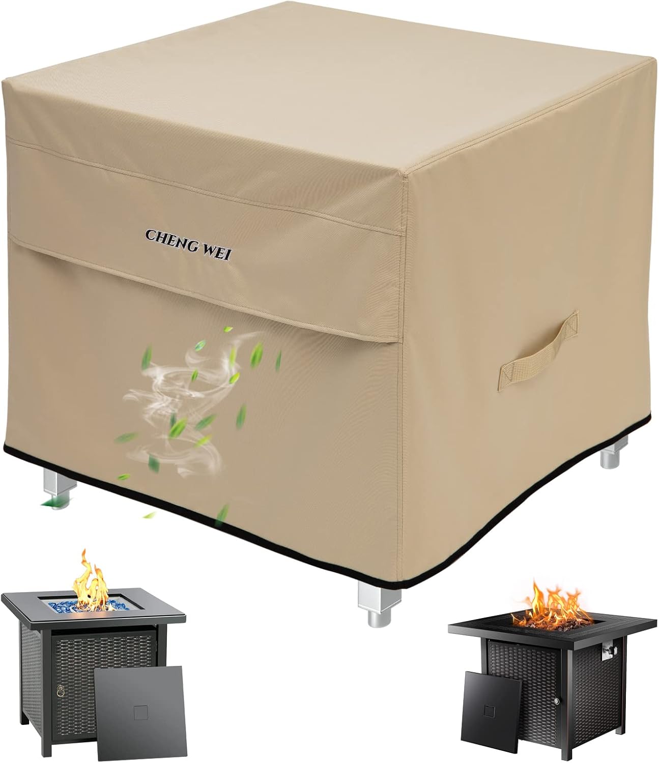 CHENGWEI Fire Pit Cover Square 36x36 inch Waterproof