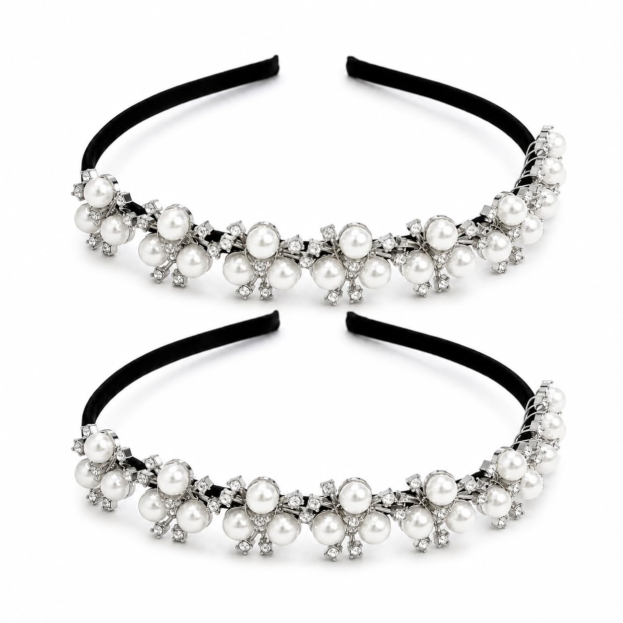 Pearl Hair Accessories Crystal Beaded Handmade Hair Pins for Brides & Bridesmaids -Wedding Hair Piece Tiara Vine | Elegant Bridal Hair Decoration (Pack of 1() silver)-image-49