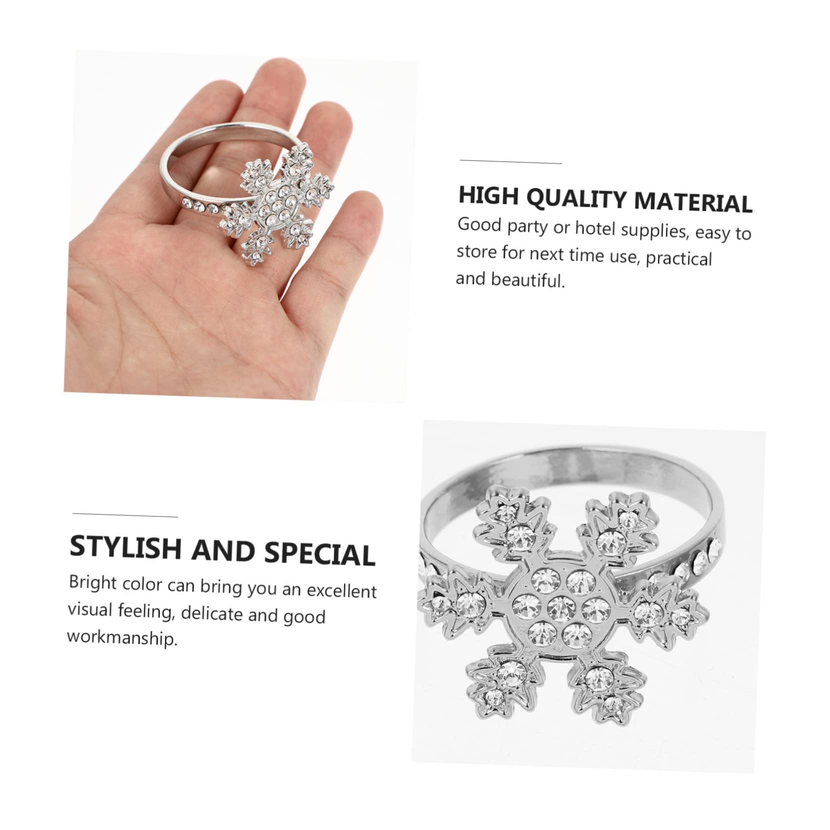 Ciieeo 20stücke Weihnachts Serviettenringe Im Schneeflocken-Design Mit Strass Elegante Tischdekoration Für Festlichkeiten Und Besondere Anlässe Für Weihnachten Hochzeiten Und Partys