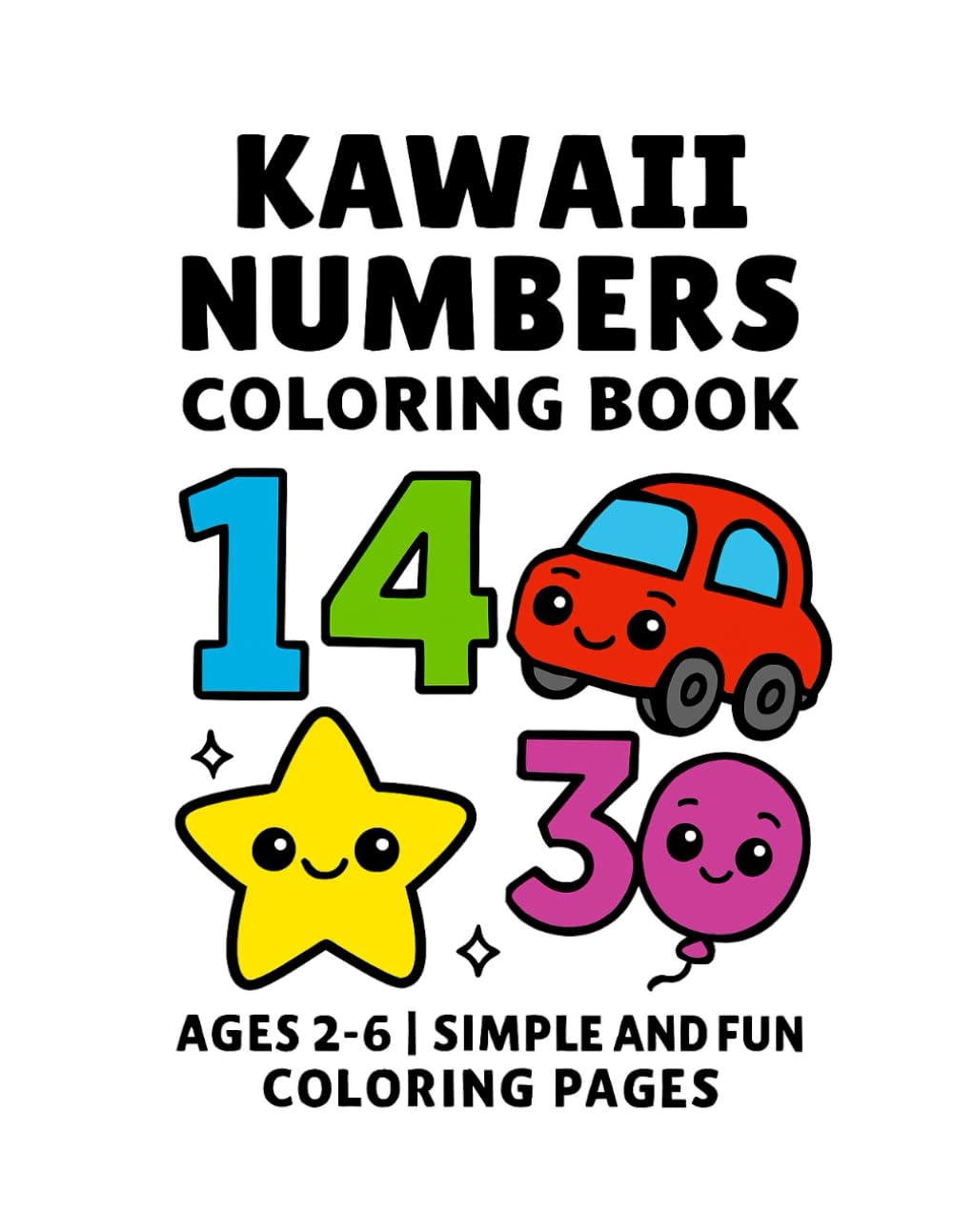 Kawaii Numbers Coloring Book (Kawaii Learning Coloring Book Series)