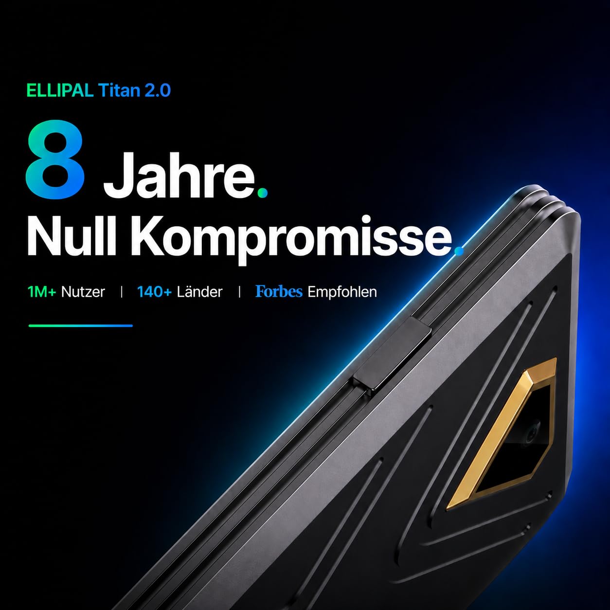 ELLIPAL Titan 2.0 Krypto-Wallet - 100% Offline-Hardware-Cold-Wallet mit Air-Gapped-Technologie, Bitcoin-Sicherheit, Speichern und Verwalten von Tausenden Coins und Tokens.
