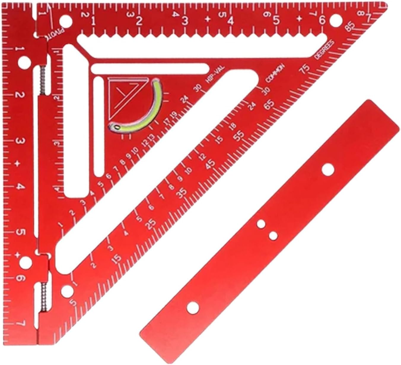 Rafter Square Tool Layout Measuring Triangular Ruler for Carpentry Aluminum Alloy with Jig Block