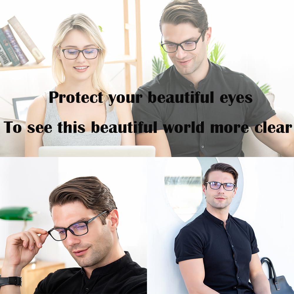 Gafas de computadora con bloqueo de luz azul antifatiga ocular unisex (hombre/mujer) (negro mate)