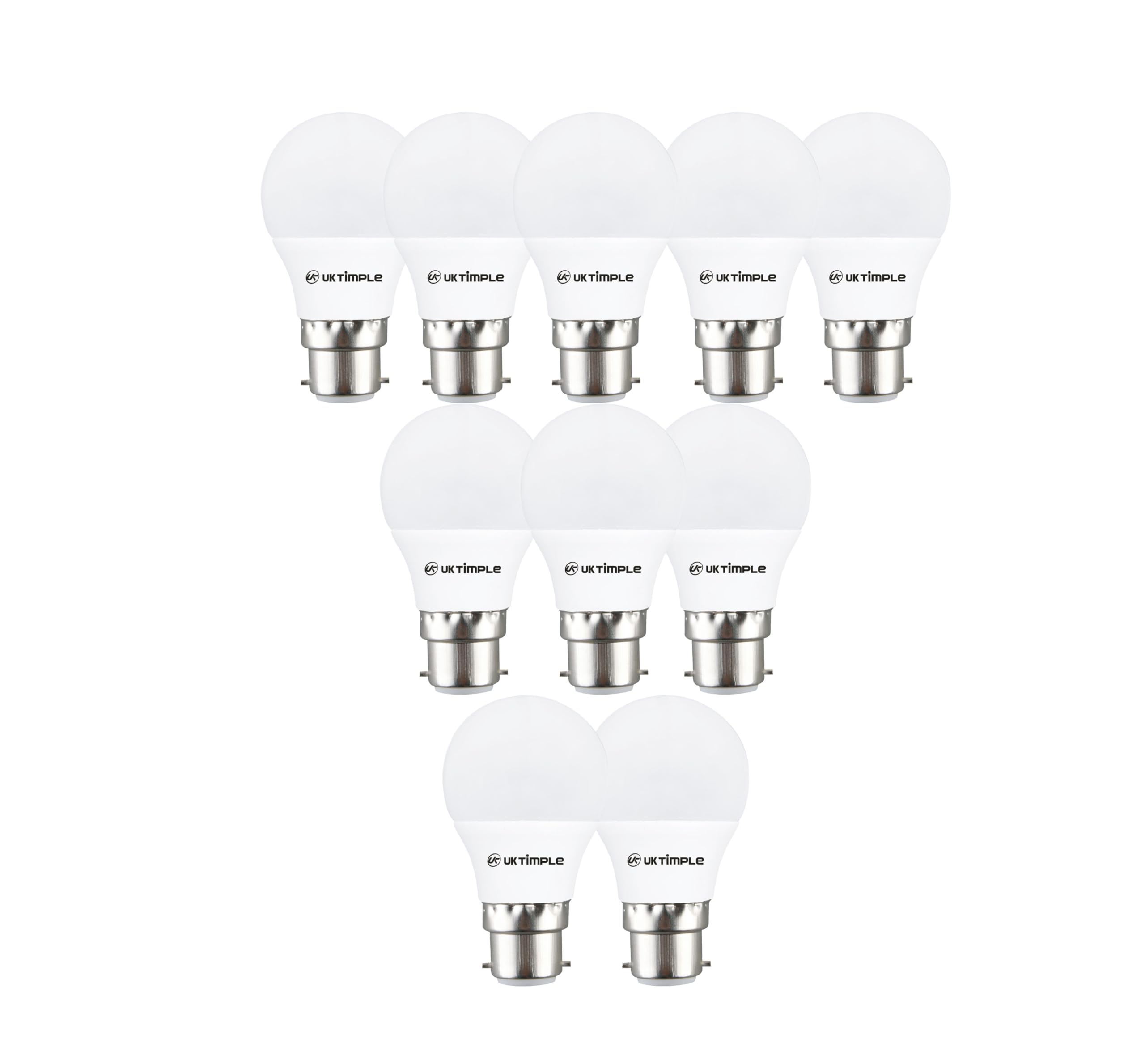 Uk Timple B22 LED Light Bulb 5W = 50W Equivalent, 540 Lumens, Cool White 4000K, Energy Saving LED Lamp, Bayonet Cap B22, Eco Friendly, 220-240V