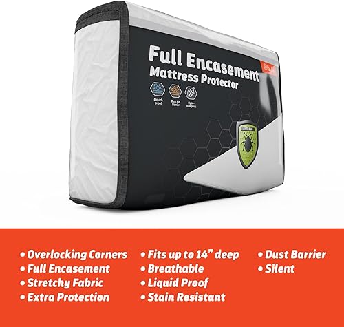 Miniatura 10 de Layla Protector de colchón, barrera de colchón a prueba de líquidos, funda de cama transpirable impermeable que duerme fresco, 3 modelos para una