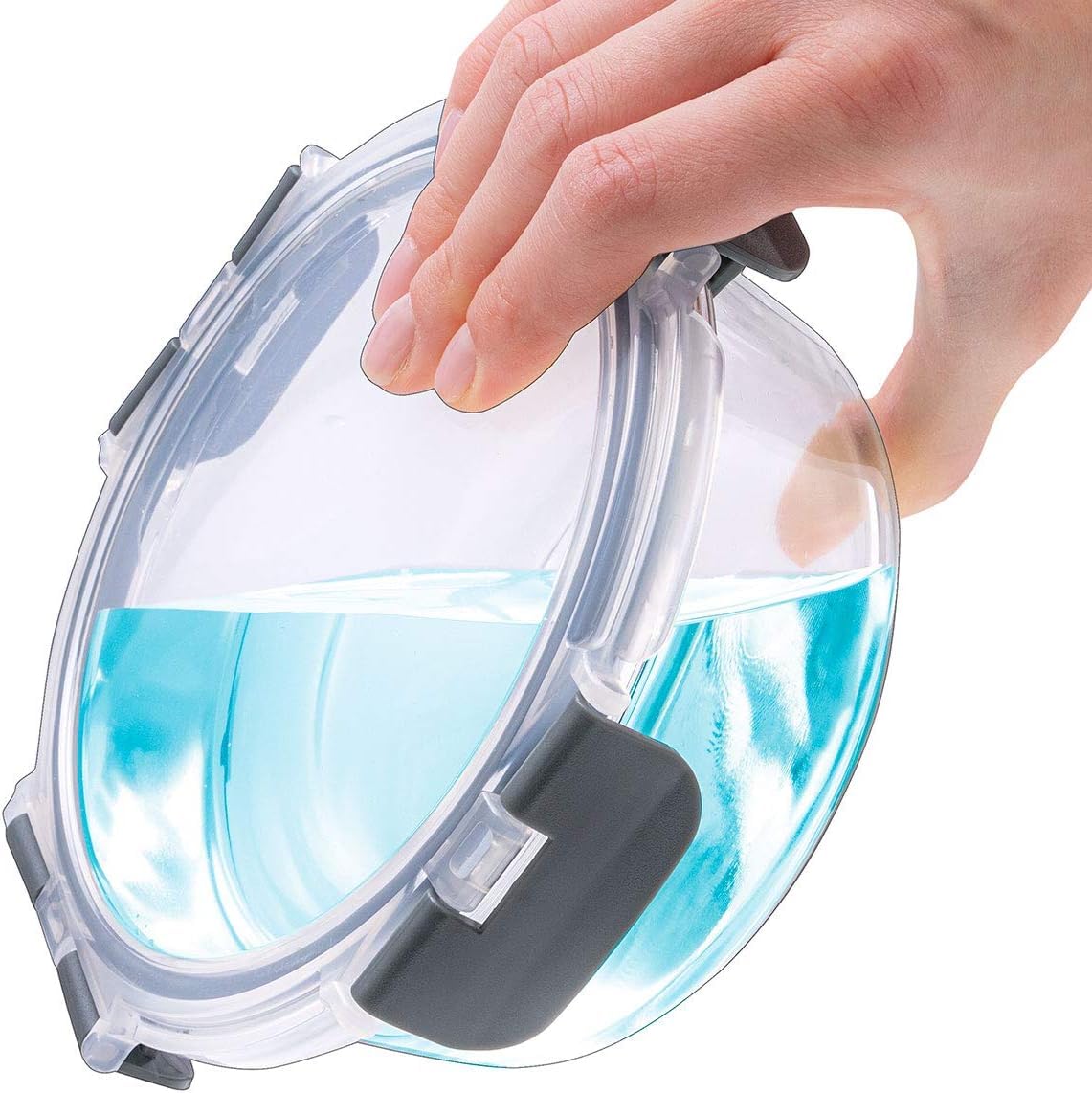 Igluu Meal Prep Contenitori Ermetici per Alimenti in Vetro Tondi con Coperchi (Set da 3) – Senza BPA – Forno, Microonde, Freezer e Lavastoviglie – 400 ml, 650 ml, 950 ml – Vetro Borosilicato