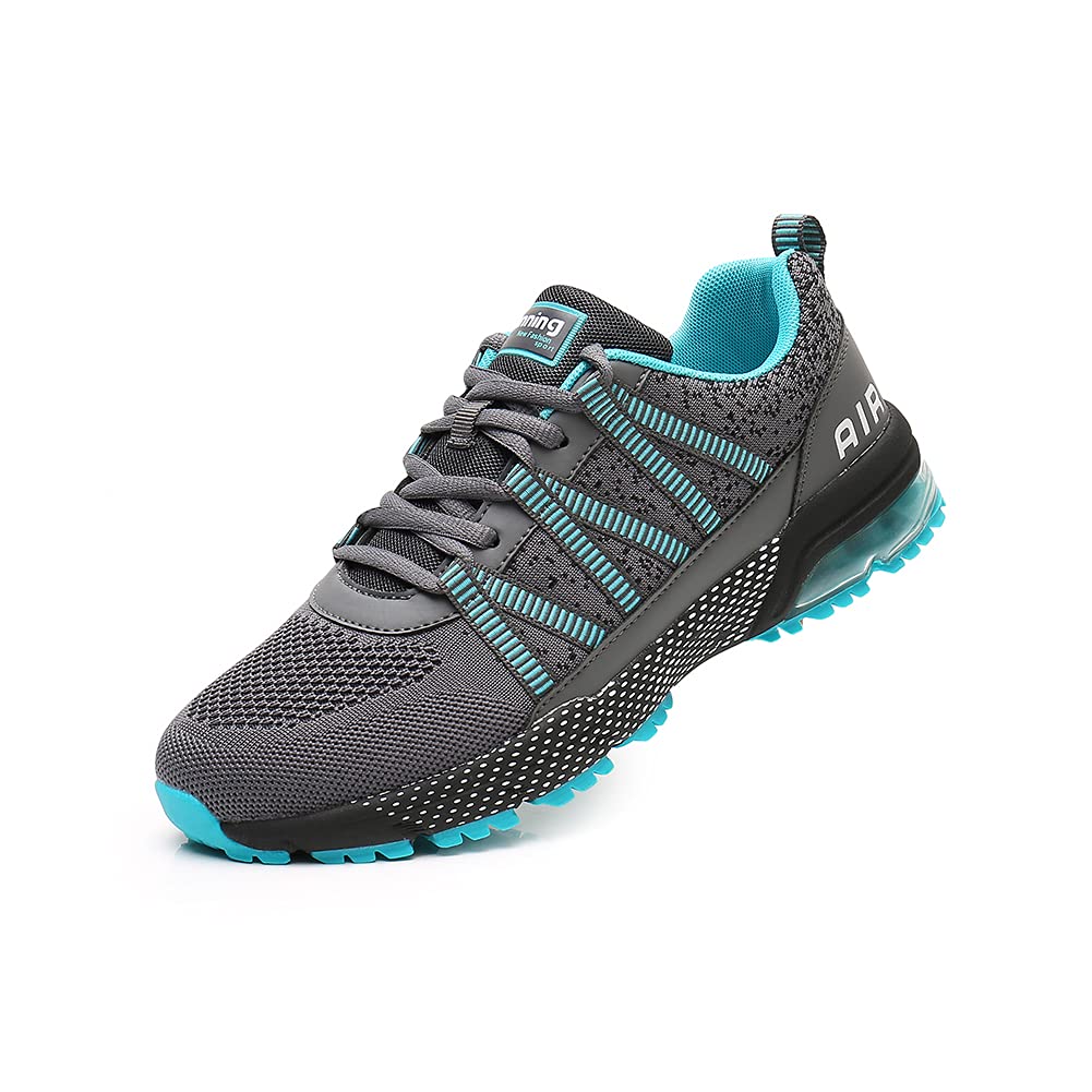 snugnap Zapatillas Running Hombre Mujer Deporte Ligero Fitness Deportivas Gym Zapatos para Gimnasio Correr Sneakers Transpirables Casual Trail Athletic Negro Verde EU 34-46