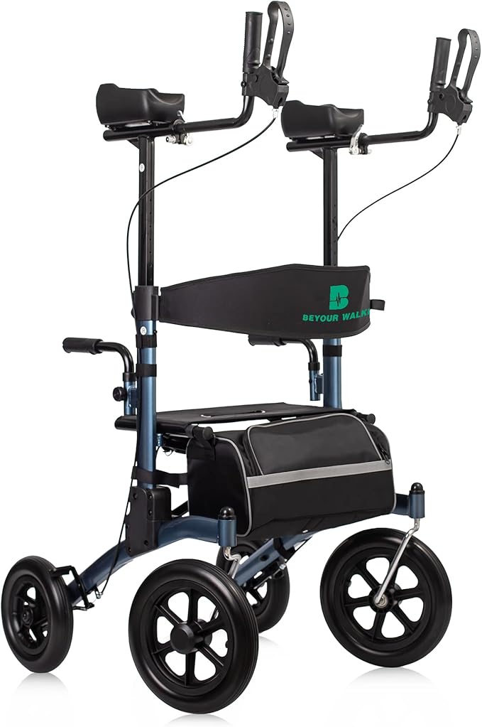 BEYOUR WALKER AllTerrain Upright Rollator Walker, Stand Up