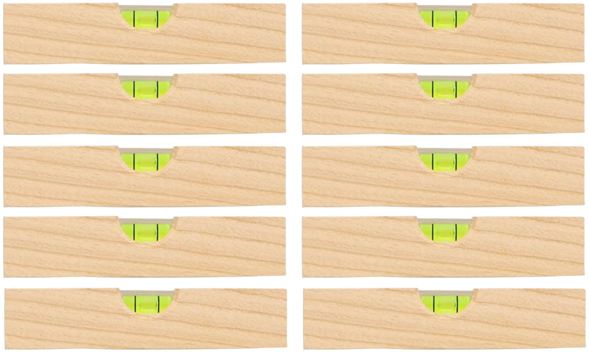 teemando® 10 X Marken Mini-Wasserwaage, 15 cm aus Eschenholz, Richtwaage mit Libelle
