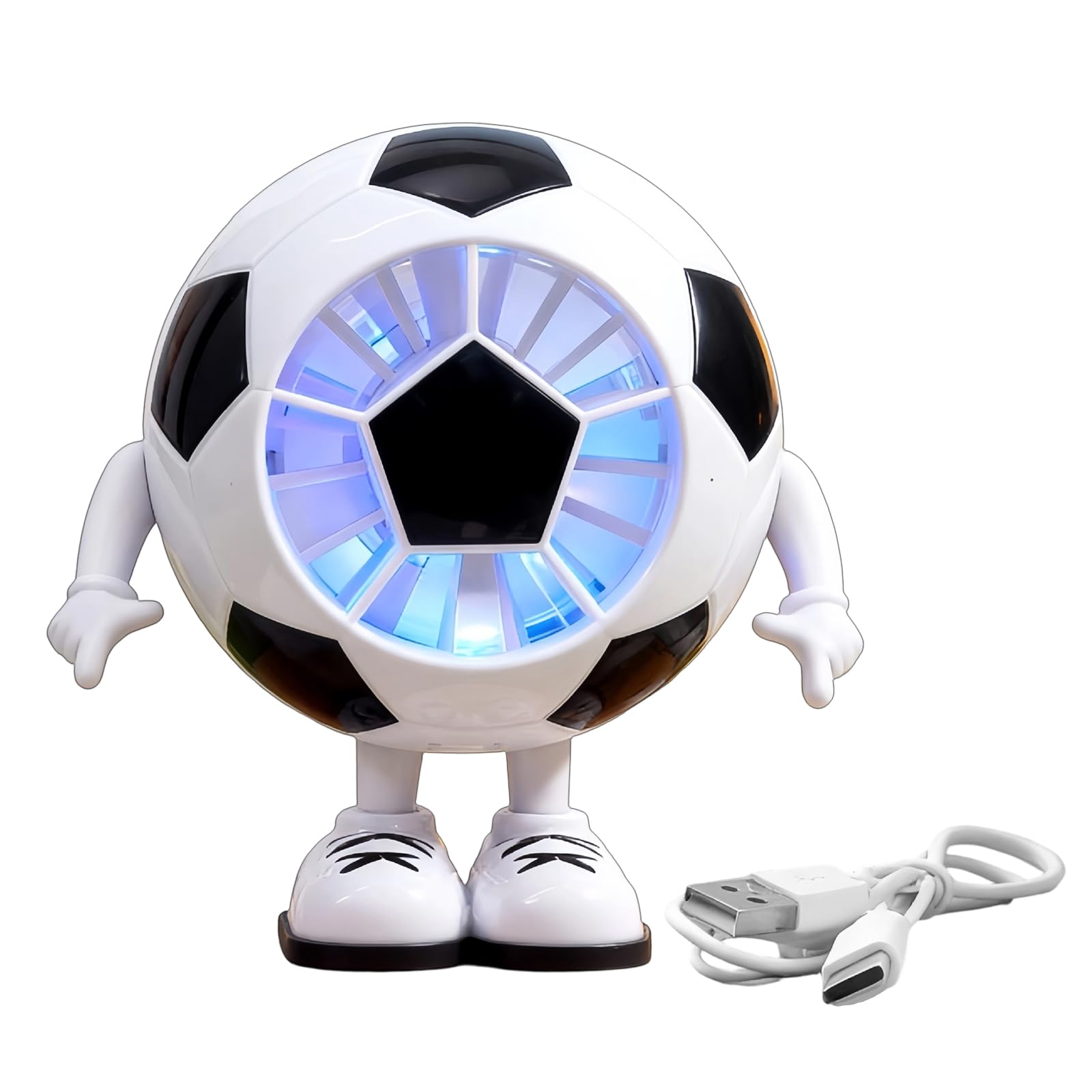 FROMCEO Stylish Football Shape Individual Fan Tabletop Fan with Adjustable Speed Cooling Technology and Light Texture Quiet Cooling
