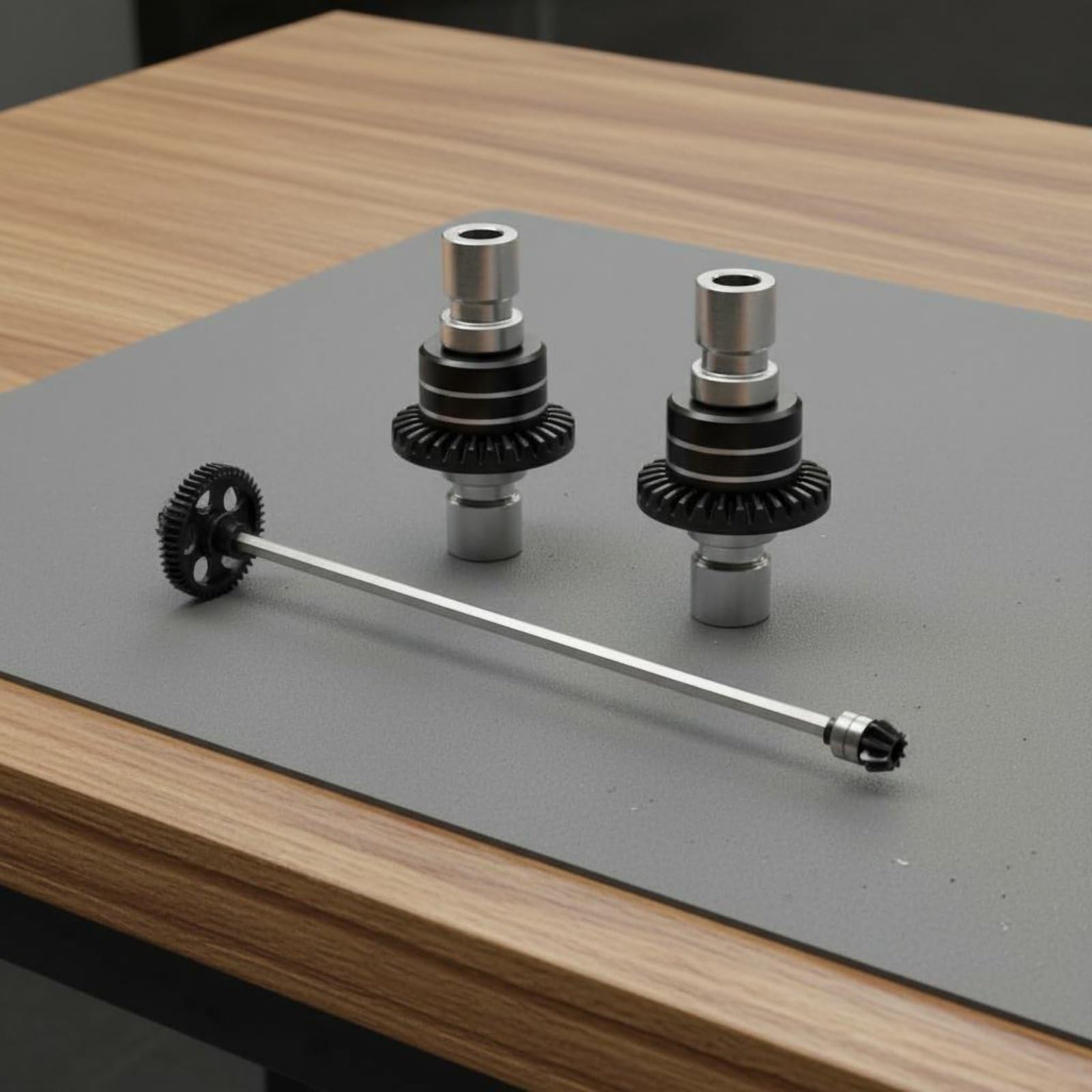 de Engranajes de Vehículo Kit Diferencial Conjunto Transmisión Eje de Propulsión con Engranajes Endurecidos y Caja de Aleación Sólida Resistencia y, Black, 1-16