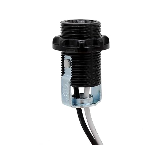 Miniatura 5 de Creative Hobbies Candelabro E12 con cables de 12 pulgadas, rosca externa, soporte de montaje, anillo de acabado y sin llave  Paquete de 4