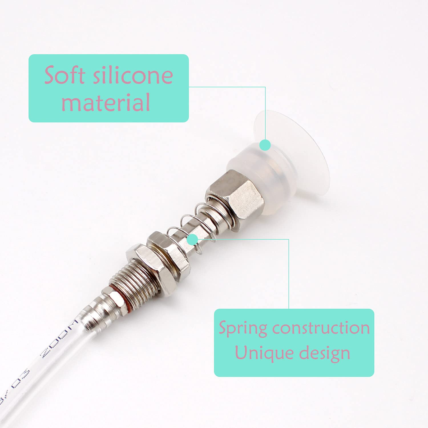 Generatore di Vuoto Pneumatico Tuta, con Silenziatore, Tubo Pneumatico in PU, Ventosa Pneumatica, 1/4" Connettore Pneumatico Accessori per Valvole Meccaniche Pneumatiche Fai Da Te