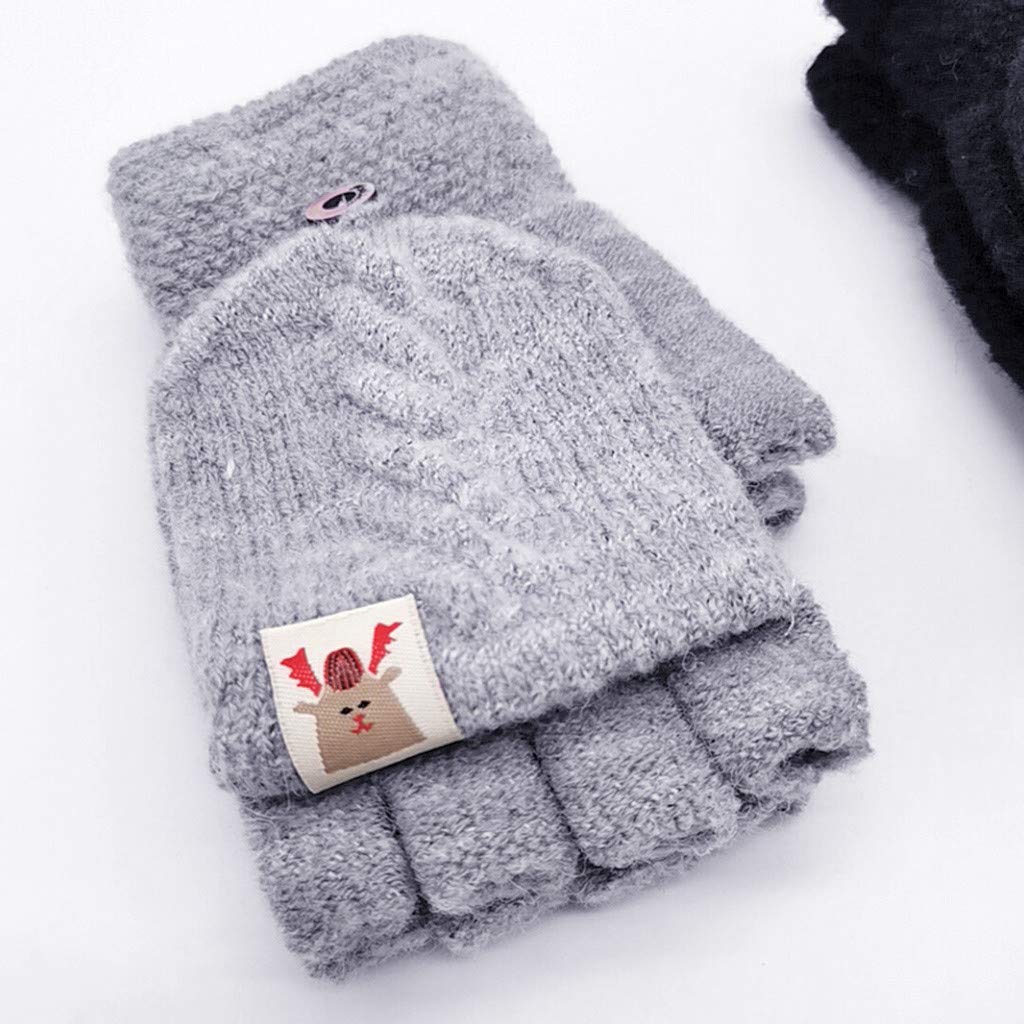 MAGIMODAC Winter Handschuhe Kinder - Flip-Top Fäustlinge Mit Fingerfreigabe
