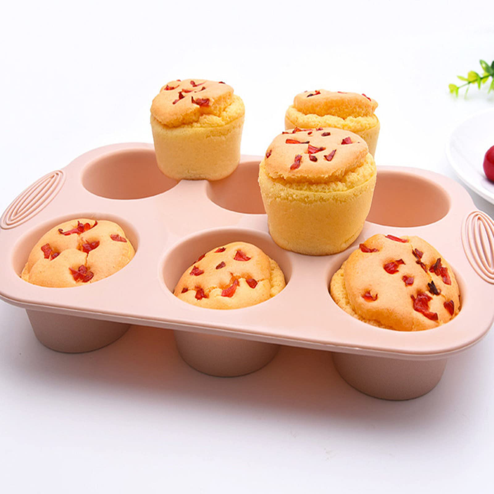 EliteHoff Stampo In Silicone Per 6 Mini Muffin: Antiaderente, Lavabile In Lavastoviglie, Senza BPA