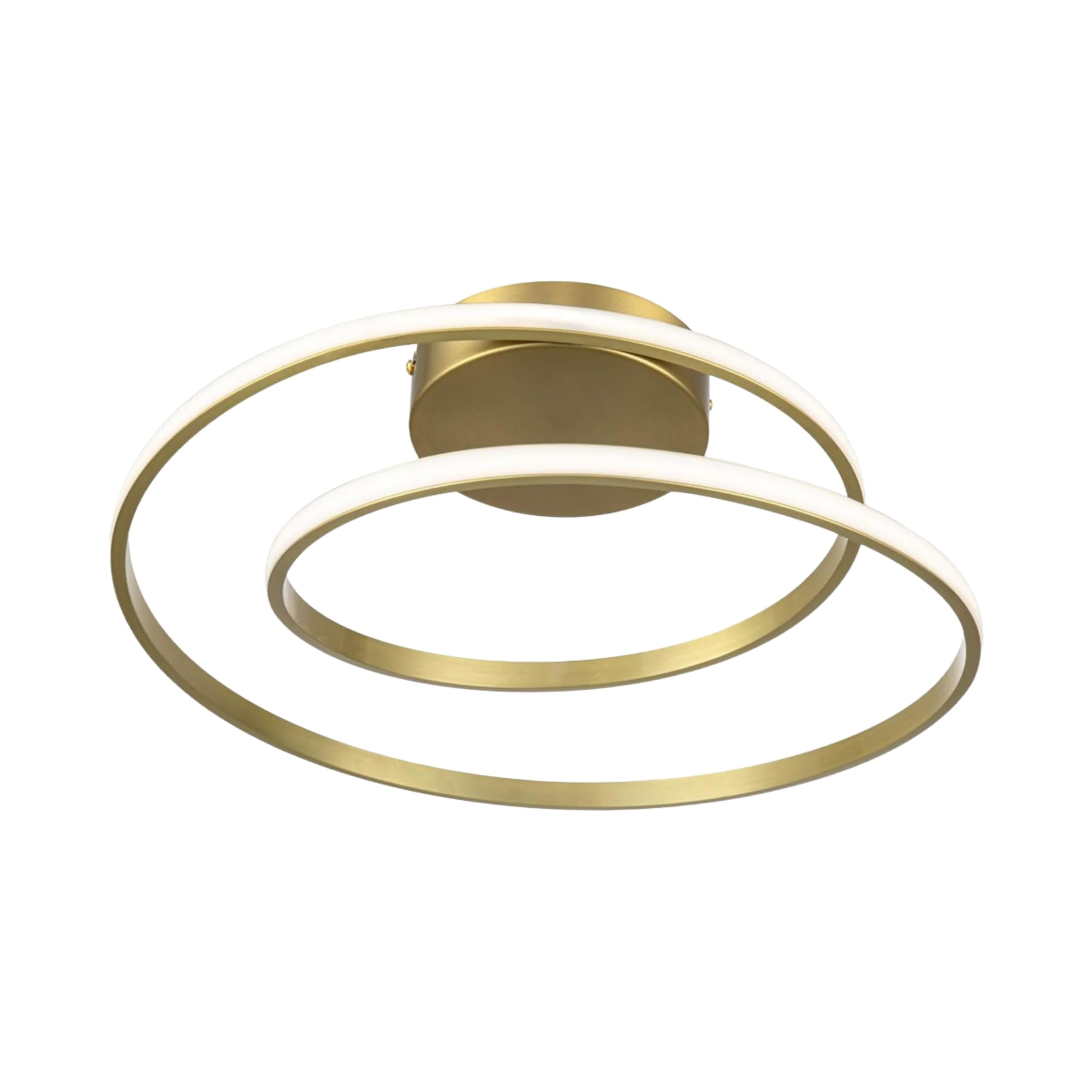 Cosylyte Alston Double Ring LED Ceiling Light, Modern Flush Ceiling Light for Living Room & Bedroom, Brushed Bronze, 2-Step Dimmable, 3000K, 3800lm