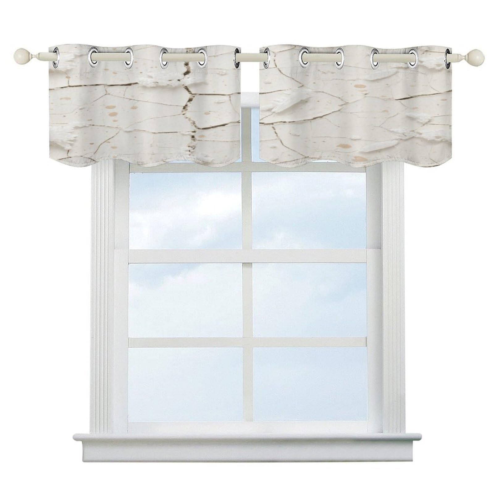 Fekiloot Style Gypsum Salt Crystals Short Curtains Valance Curtain