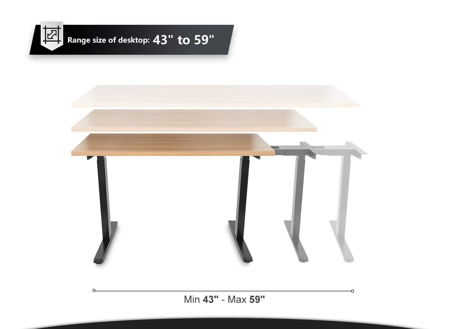 FEZIBO Dual Motor Height Adjustable Standing Desk Frame, Adjustable