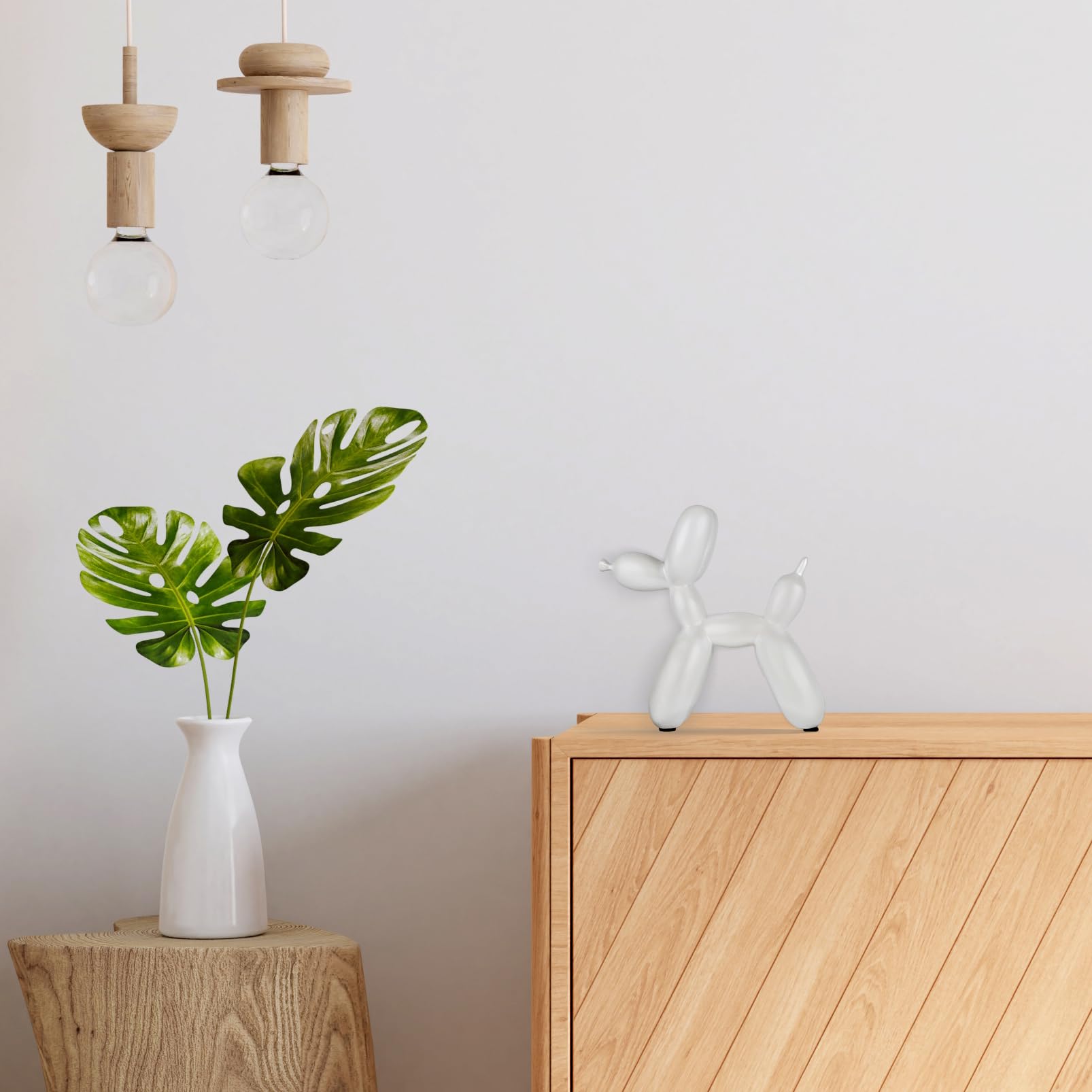 YOYUMI Ballon Hund Skulptur 11cm - Rosa Harz Deko Für Wohnzimmer, Büro & Schlafzimmer