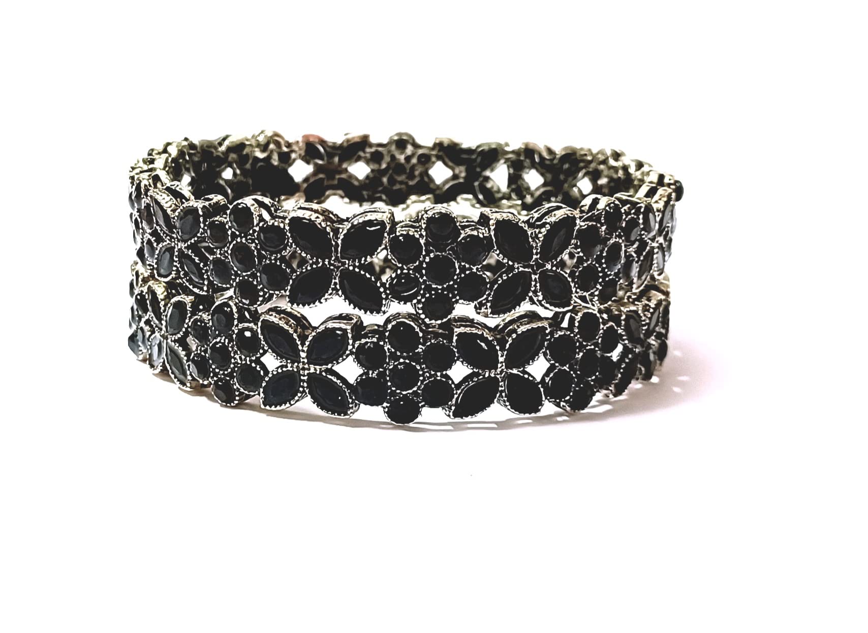 See full amazon price history chart for Black color Floral Stone studded Oxidized Bangles Set of 2 for Woman and Girls (2.6) Black color Floral Stone studded Oxidized Bangles Set of 2 for Woman and Girls (2.6) (B0BVRMQ5WX) Amazon Price History, Amazon Price Tracker