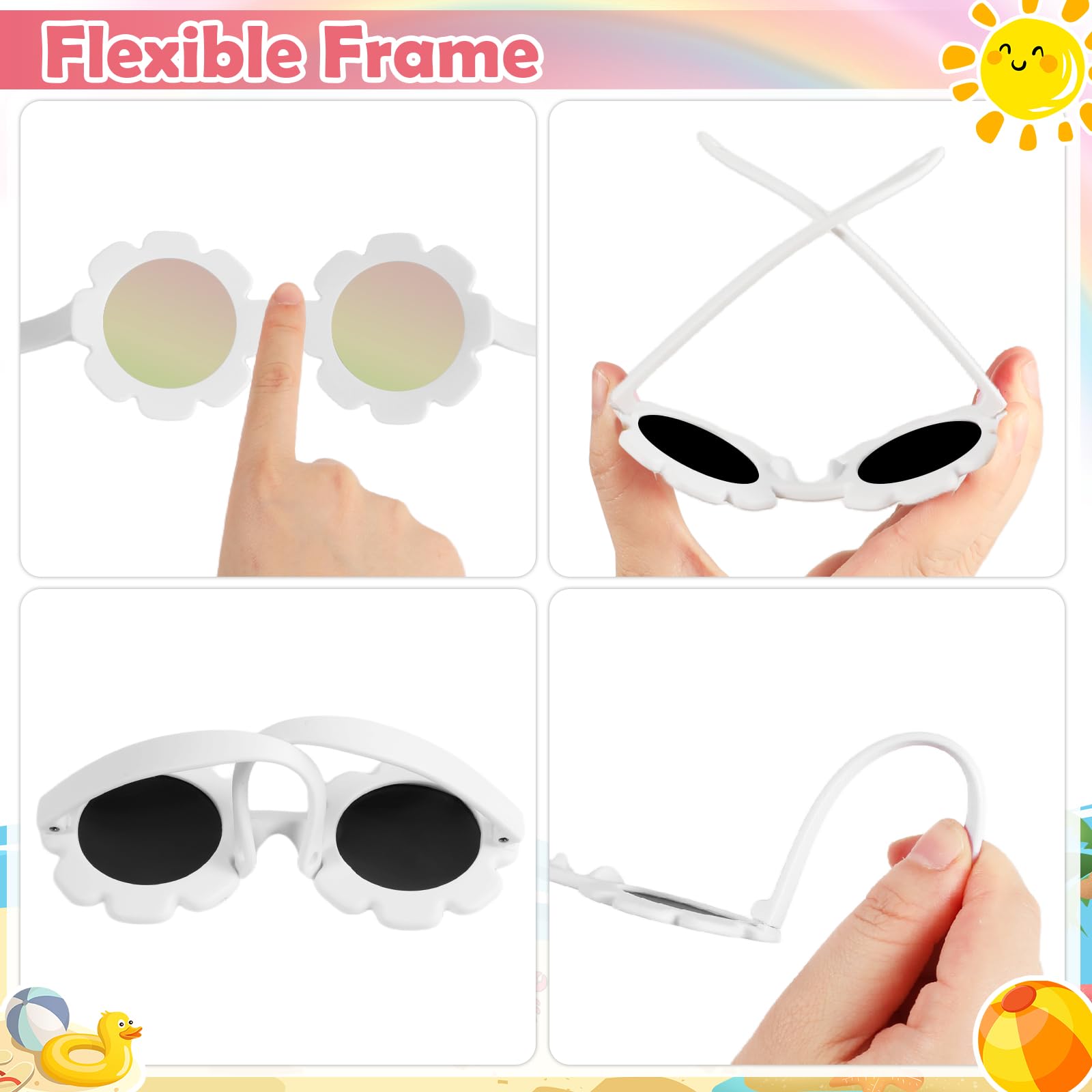 Hifot Occhiali da sole Polarizzati Baby, Occhiali da Sole Con Regolabili cinghia UV400 protezione UV Ponte nasale in Silicone Morbido per neonati da 0 mesi a 2 anni