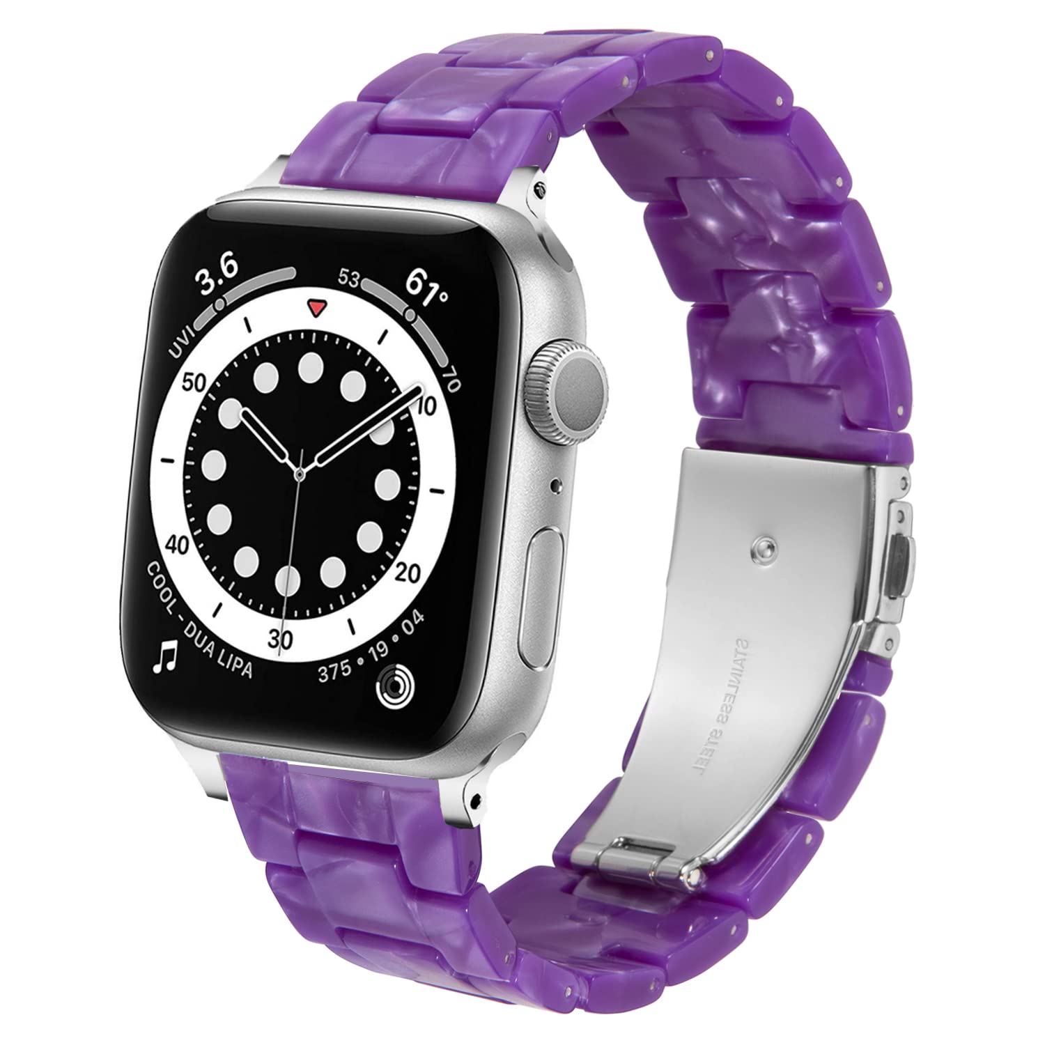 DEALELE Bands Compatible with Apple Watch 49mm 46mm 42mm 45mm 41mm 44mm 40mm 38mm, Colorful Resin Replacement Strap for iWatch Series 10/9 / 8/7 / 6/5 / 4/3 / Ultra/SE Women Men — view 44