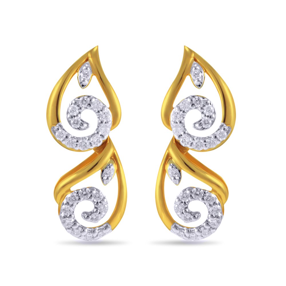 joyalukkas Women's & Girl's Pride Diamond Collection 18K Yellow Gold Stud Earrings-picture-9