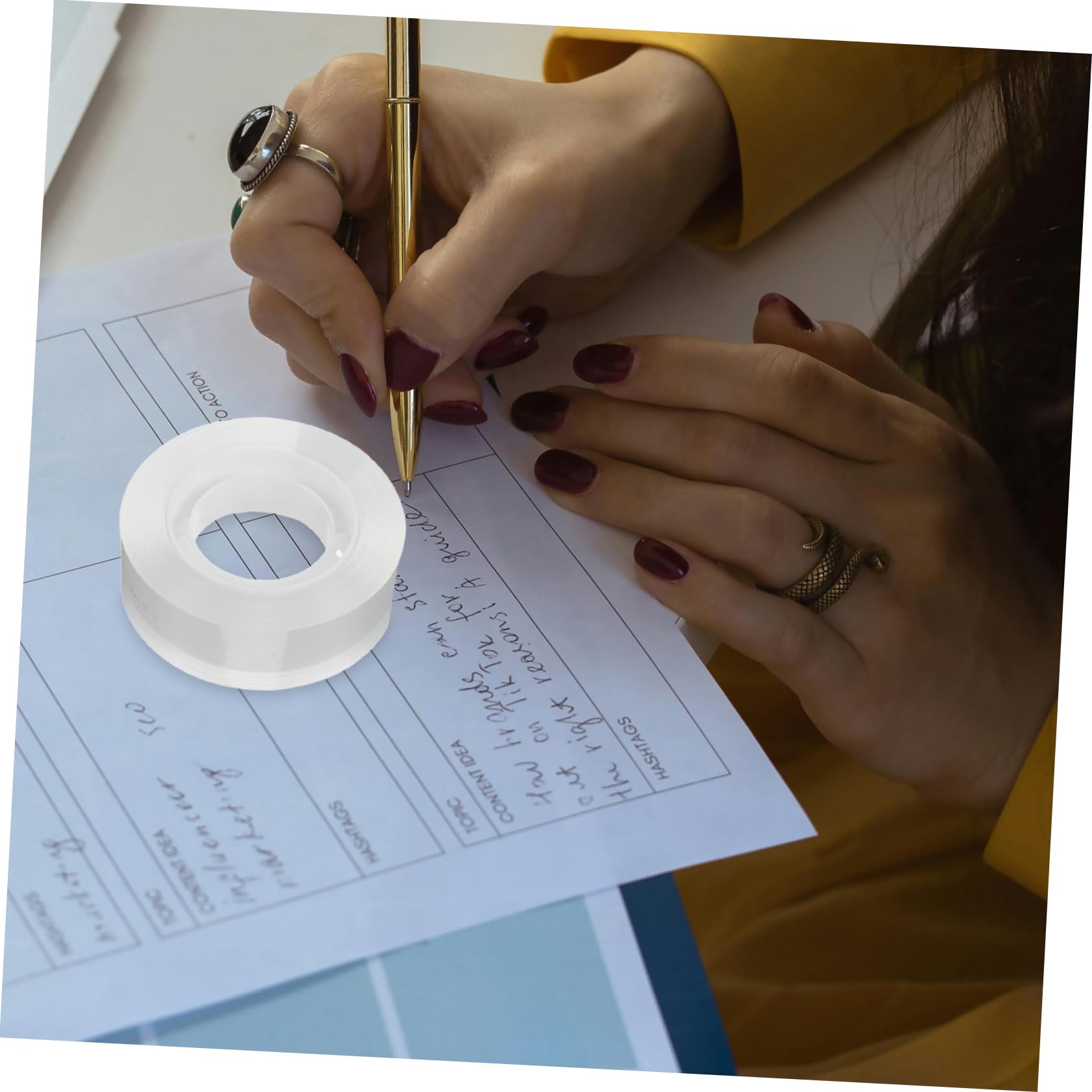 VILLCASE Nastro Trasparente 48 Pezzi, Ricariche Adesive per Dispenser | Pezzi da 18mm, Colla per Carta e Correzioni Discrete, Scuola e Ufficio, Uso Quotidiano e Compiti Festa Scuola Decor