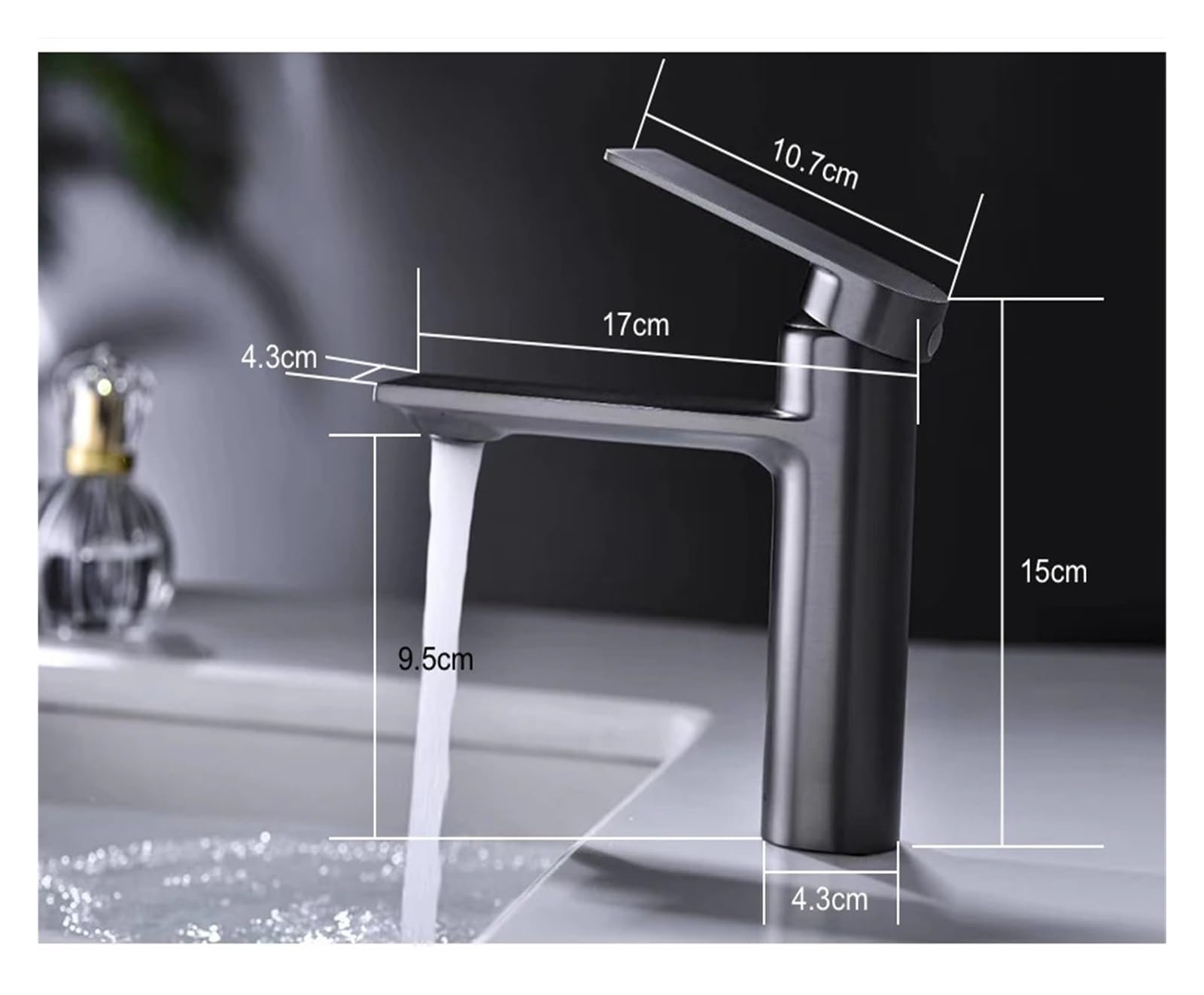 Bateria umywalkowa Bateria zlewozmywakowa Bateria z ciepłą i zimną wodą Jednootworowa bateria mosiężna szczotkowana Czarna(Chrome Faucet)