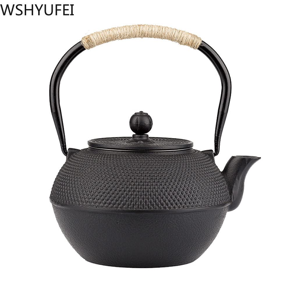 Home Induzione Stufa Addensare Ferro Teiera Infusore in Acciaio Inox Teiera in Ghisa Bollitore per Acqua Bollente tè Oolong-1200ml