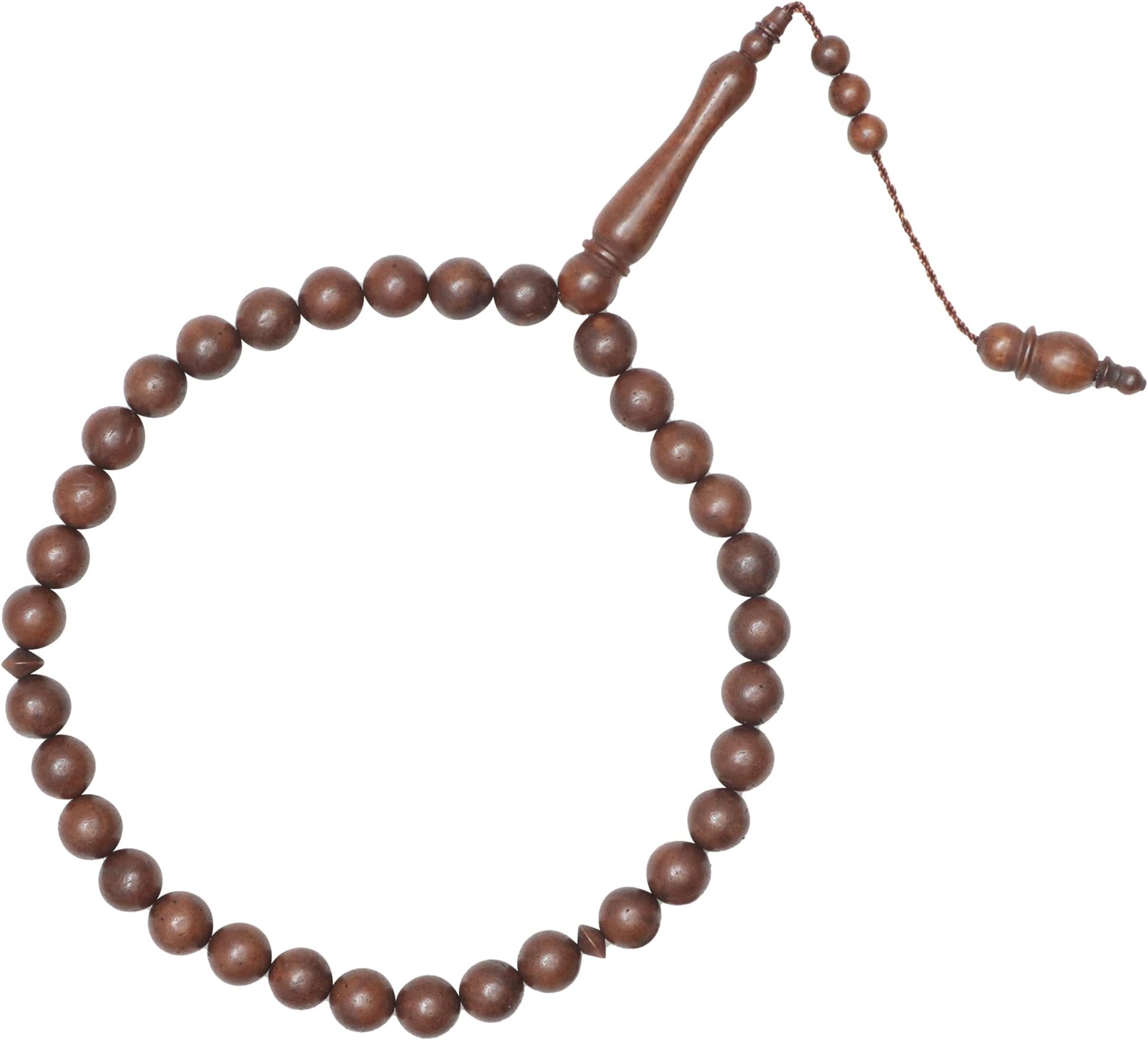 TheTasbihGENUINE KUKA TASBIH Small 33-ct Antique Color MUSLIM 10-mm Bead Handcrafted Turkish Seed Prayer Beads Sibha Misbaha Dhikr Tasbeeh for Salah Namaz Salawat in Gift Box, Brown