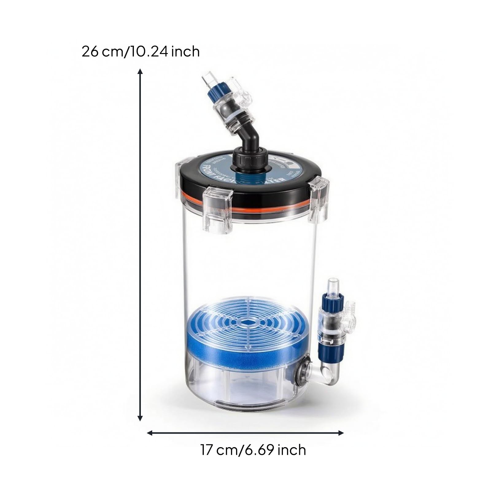Préfiltre D'aquarium Multicouche Seau Préfiltration Ouate Filtrante pour Aquariophiles, Pré-Filtre KY240A avec Connecteur 16mm