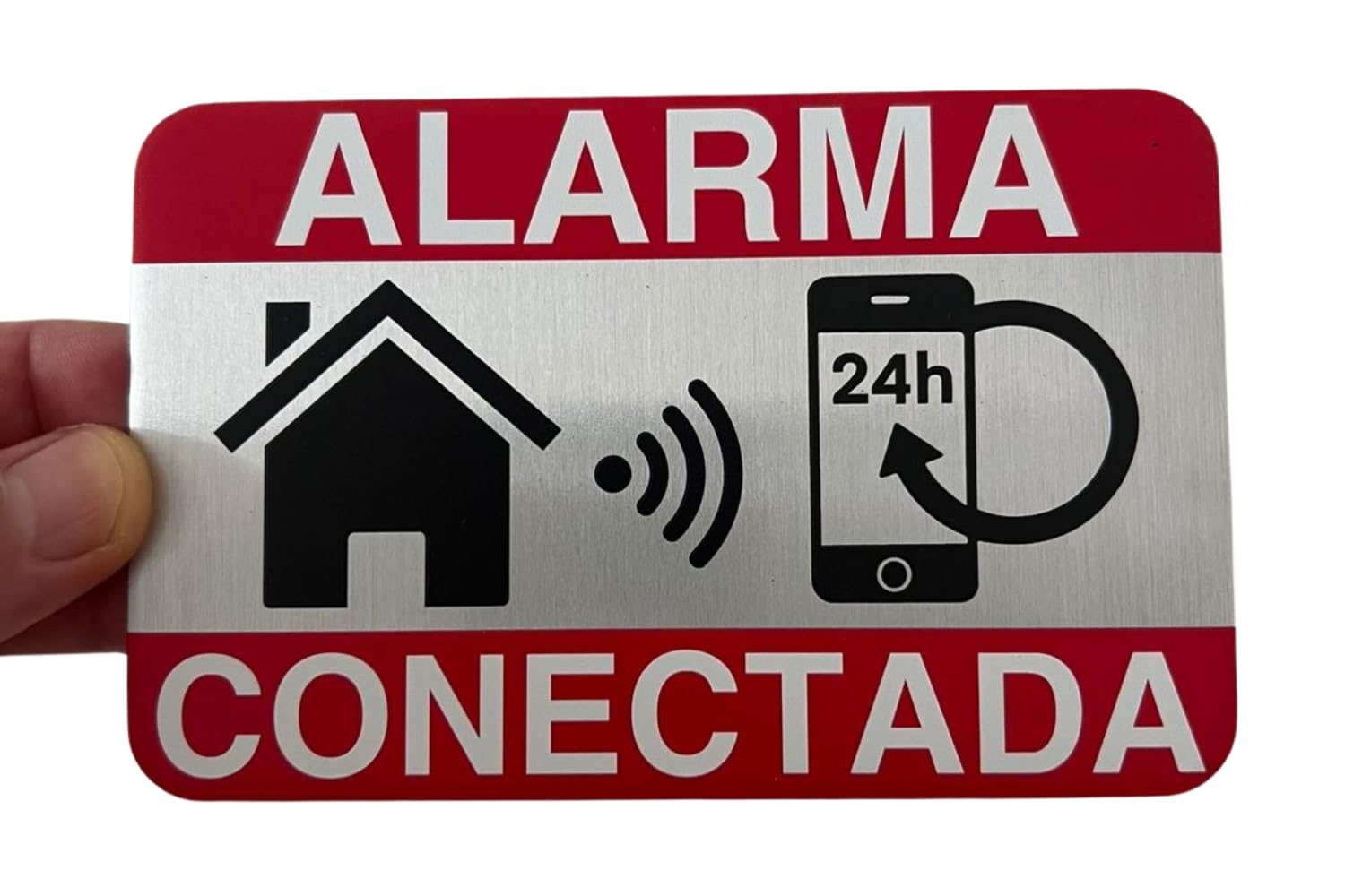 Cartel Área Videovigilada - 9x14 cm - Aluminio - Grosor 0,8 mm - Cartel Videovigilancia - Impresión UV - Resistente Exterior - Señal Alarma Disuasorio de Aluminio (Señal Alarma Pequeña)