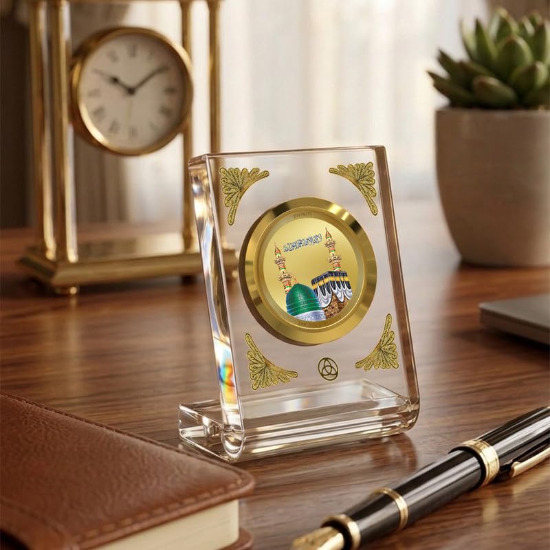 Image of DIVINITI 24K Gold Plated Religious Car Dashboard Frame | Premium God Idol Frame for Car, Home Mandir & Office Table | Spiritual Gift, Decorative Showpiece