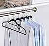 Tento Home Pack of 50 Black Velvet Non-Slip Suit Hangers Including Tie Holder 360° Silver Rotation