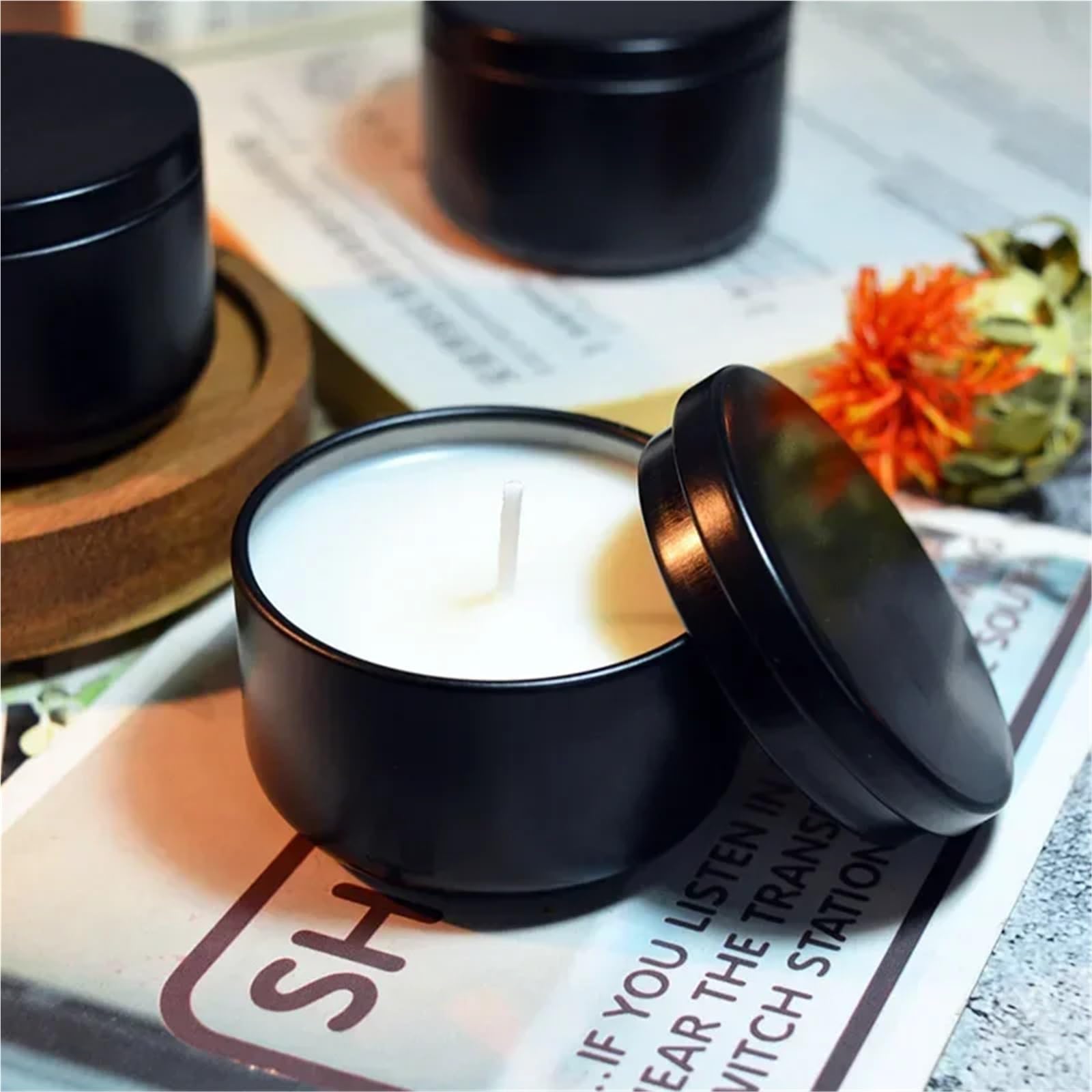 Kerzengläser 100 Stück 50 ml Leere Aluminiumgläser, runde Kerzendosen, Gewürzdosen, Kosmetik- und Gesichtscreme-Vorratsdosen, nachfüllbarer Behälter for unterwegs(Purple)
