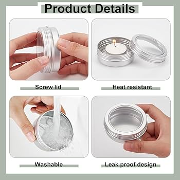 Amazon | BENECREAT 14個セット60mlアルミ缶 クリア窓付