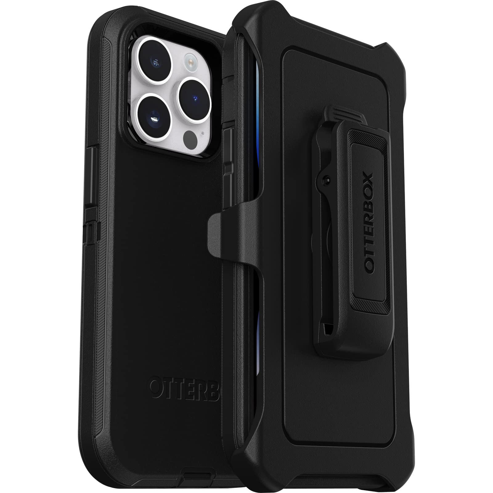 OtterBox ‎77-88381 Cover per iPhone 14 Pro Defender, Resistente a shock e cadute, Ultra robusta, Testata 4x vs norme MIL-STD 810G, Nero